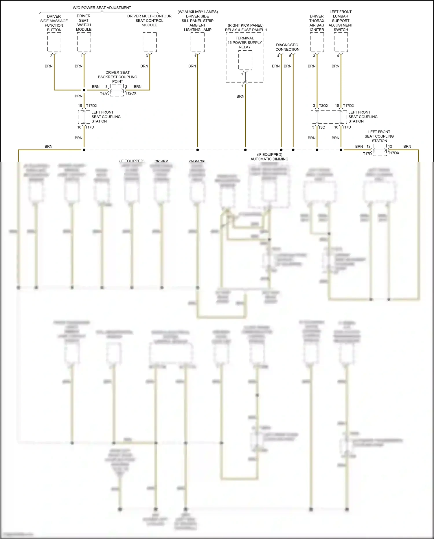 Audi SQ5 II facelift (2020-2024) driver side massage function button wiring diagram  (2 of 3)