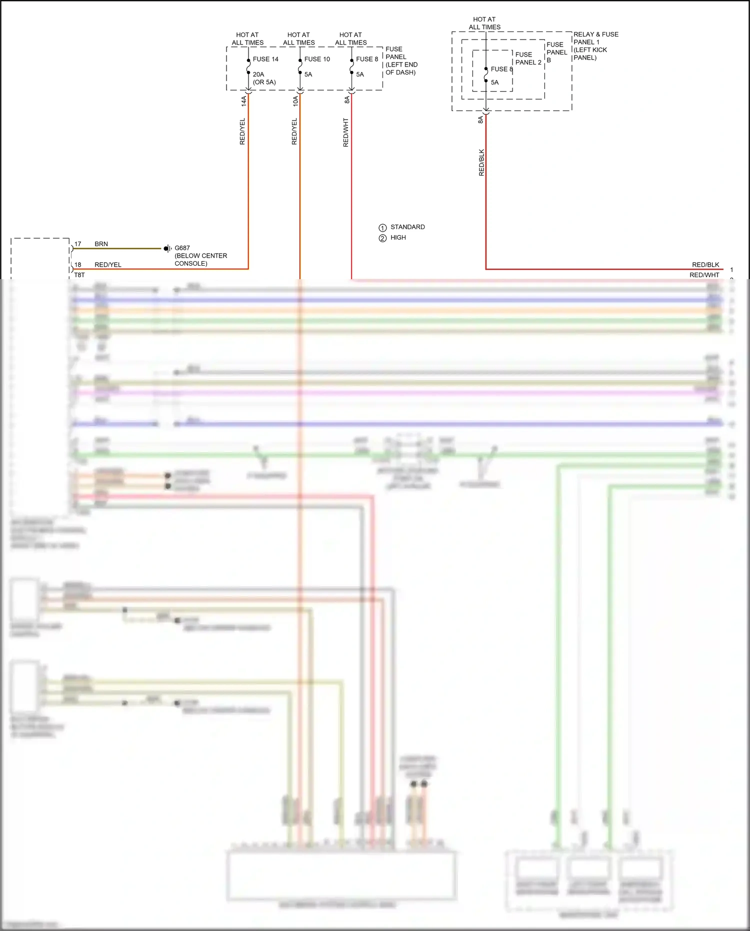 Audi SQ5 II (2017-2020) information electronics control module 1 wiring diagram  (2 of 14)