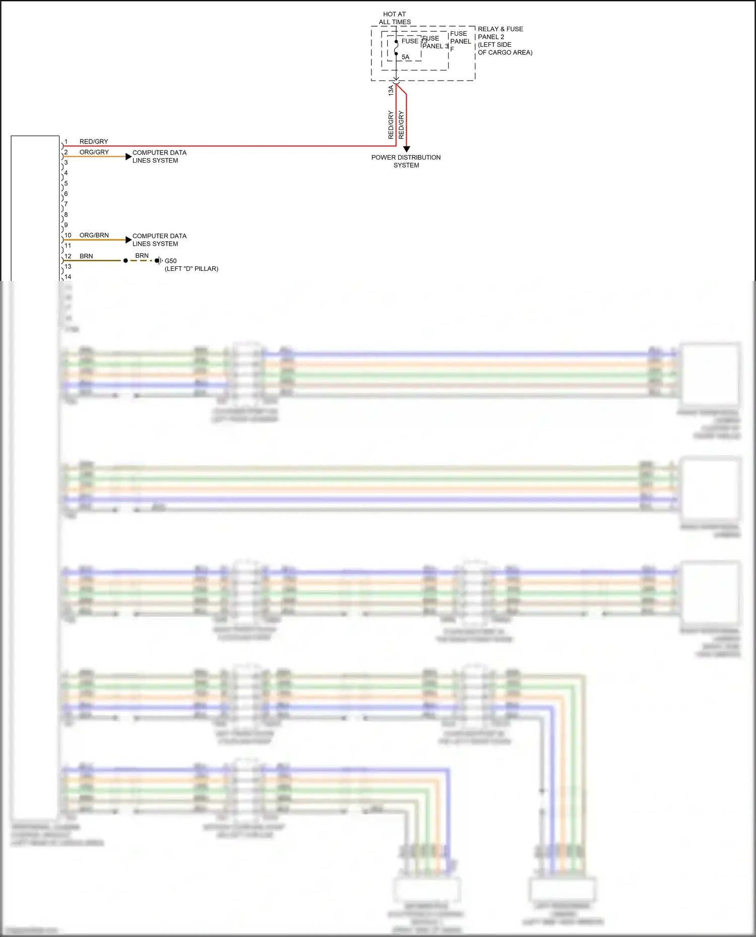 Audi SQ5 II (2017-2020) left peripheral camera wiring diagram  (1 of 1)