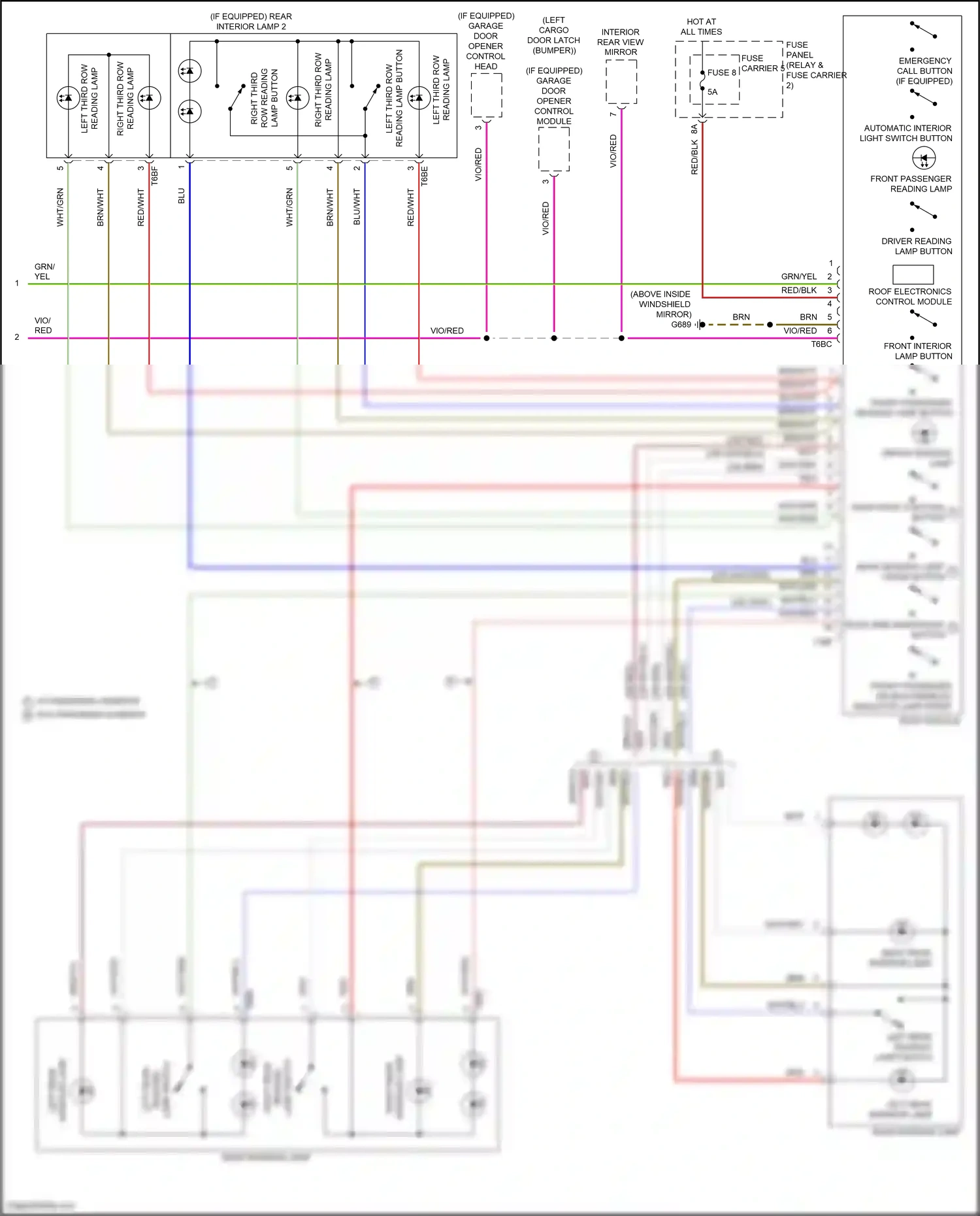 Audi SQ7 4M facelift (2019-2024) automatic interior light switch button wiring diagram  (1 of 1)