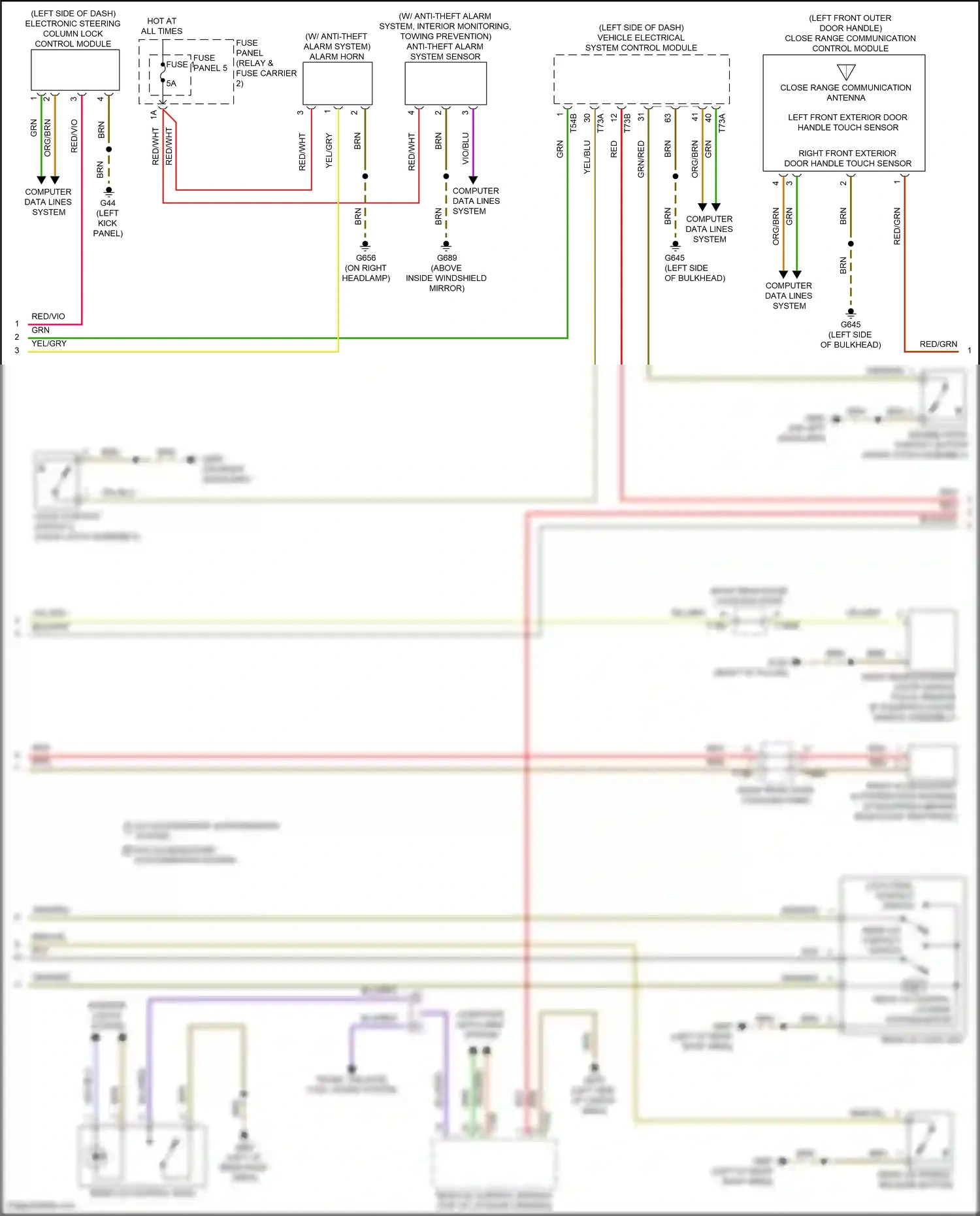 Audi SQ7 4M facelift (2019-2024) close range communication control module wiring diagram  (1 of 3)