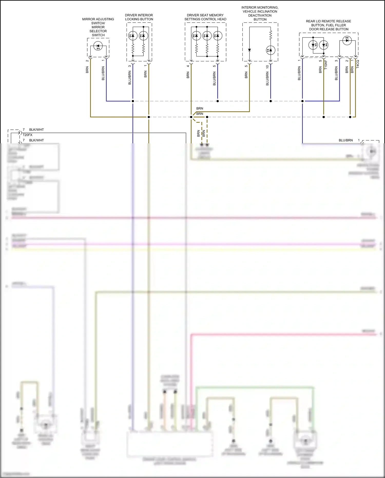 Audi SQ7 4M facelift (2019-2024) driver interior locking button wiring diagram  (3 of 4)