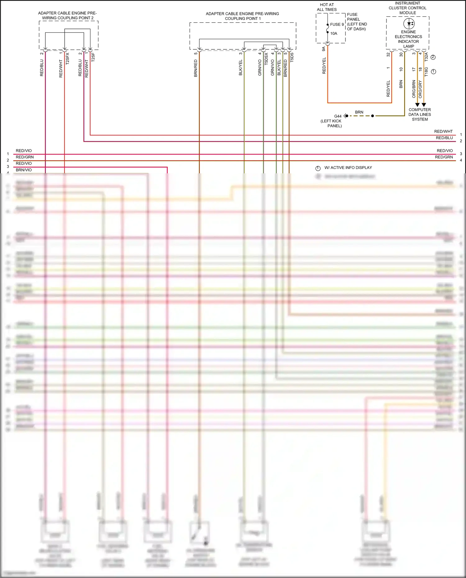 Audi SQ7 4M facelift (2019-2024) engine electronics indicator lamp wiring diagram  (1 of 1)