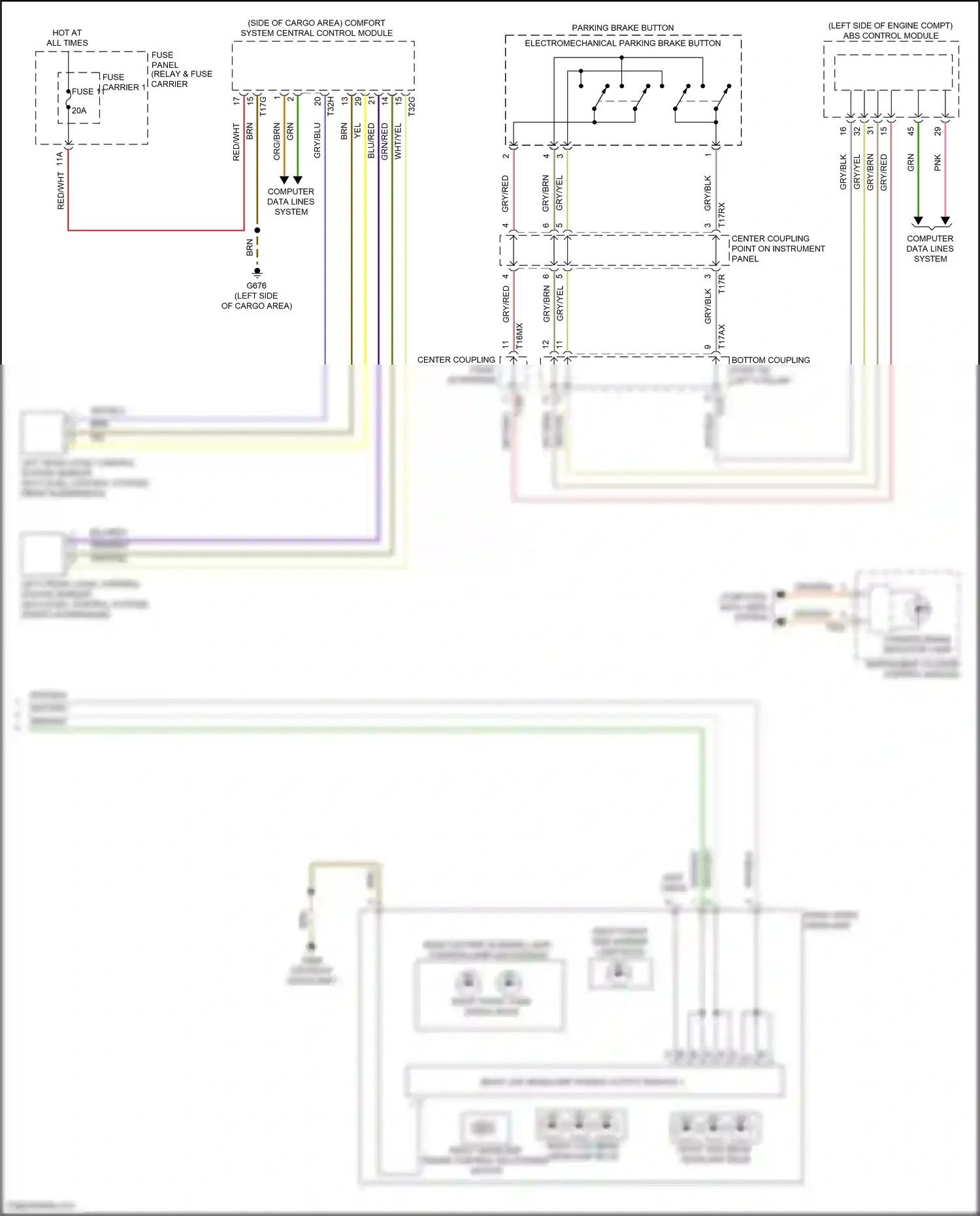Audi SQ7 4M facelift (2019-2024) left front level control system sensor wiring diagram  (2 of 3)