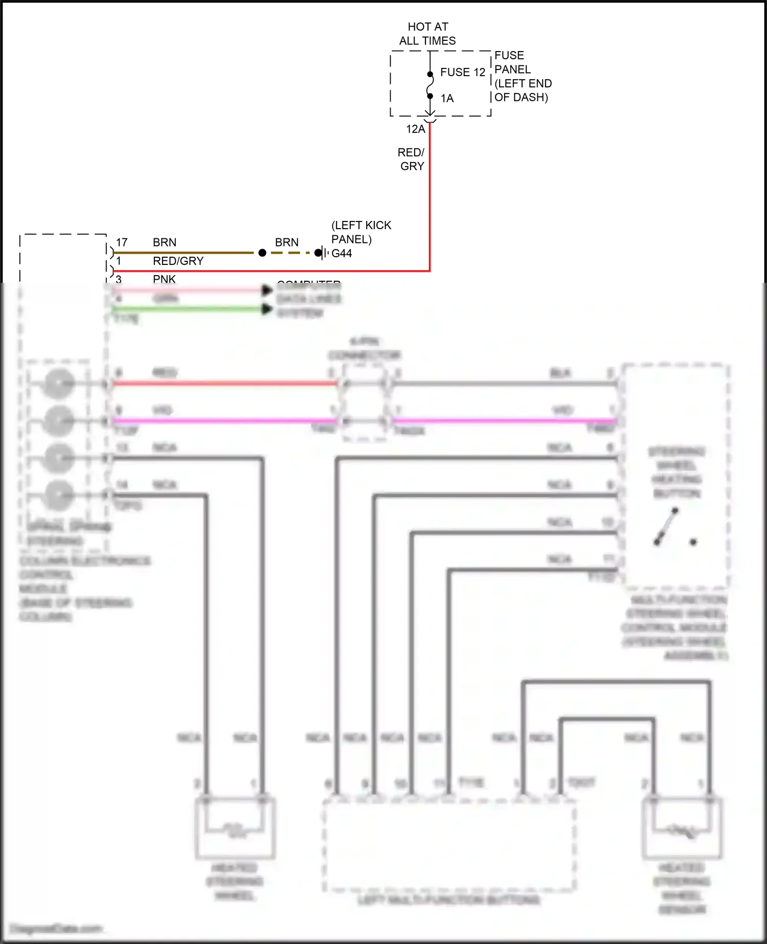 Audi SQ7 4M facelift (2019-2024) left multi-function buttons wiring diagram  (2 of 2)