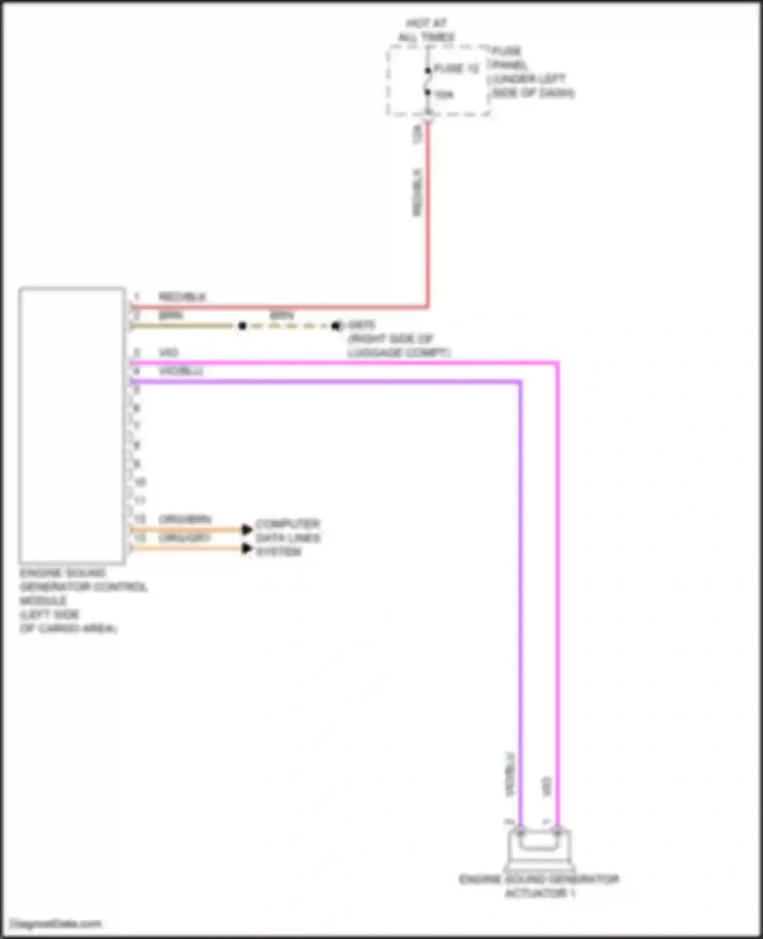SQ8 Audi I facelift (2023-2024): Virtual engine sound system circuit