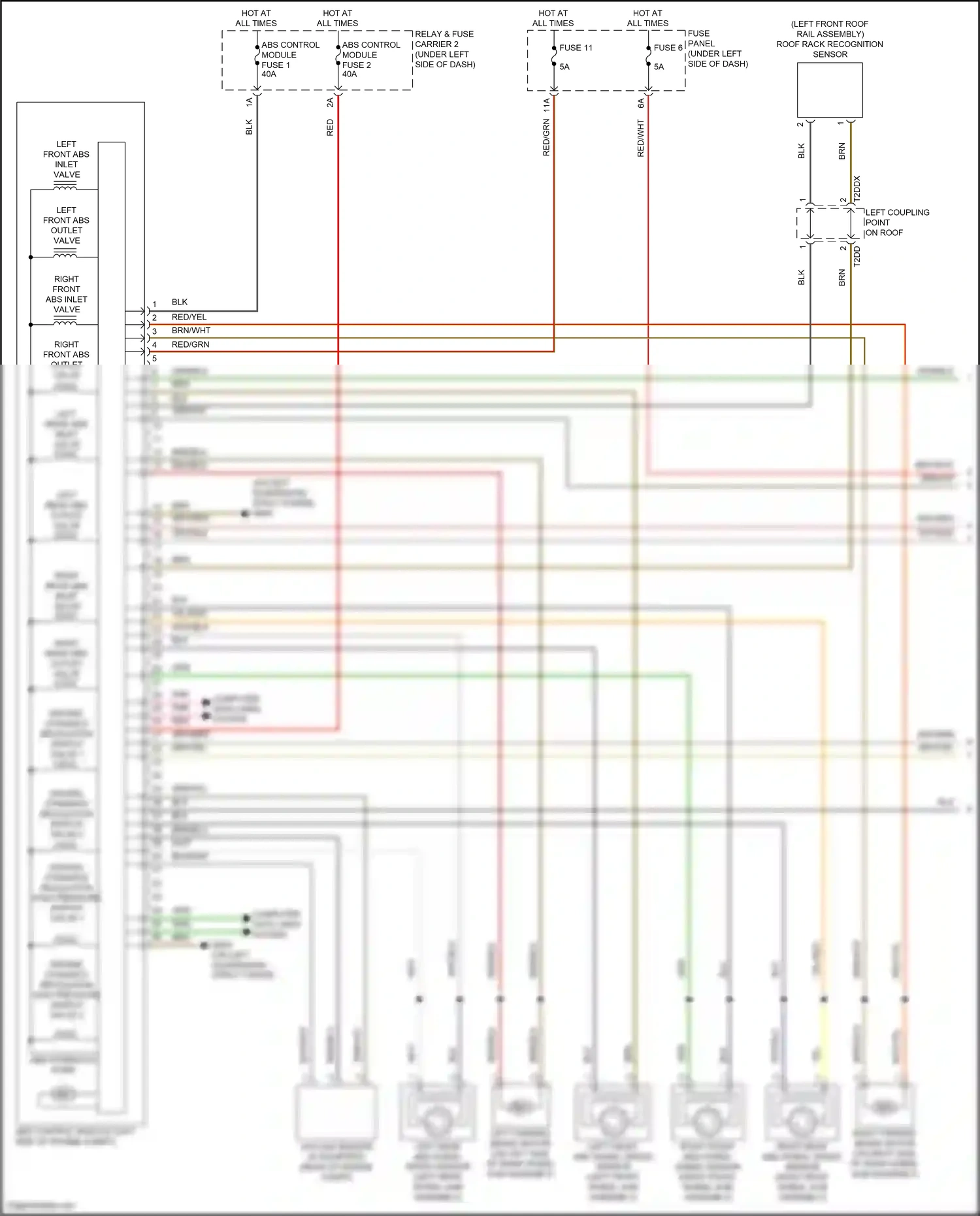 Wiring diagram abs control module fuse 2 for Audi SQ8 I facelift (2023-2024) (1 of 2)