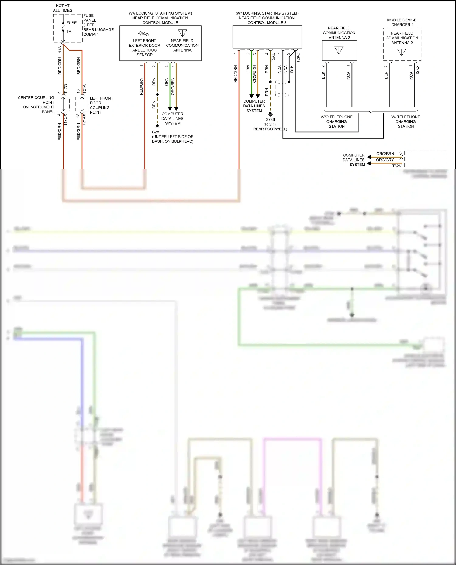 Wiring diagram access/start authorization button for Audi SQ8 I facelift (2023-2024) (1 of 10)