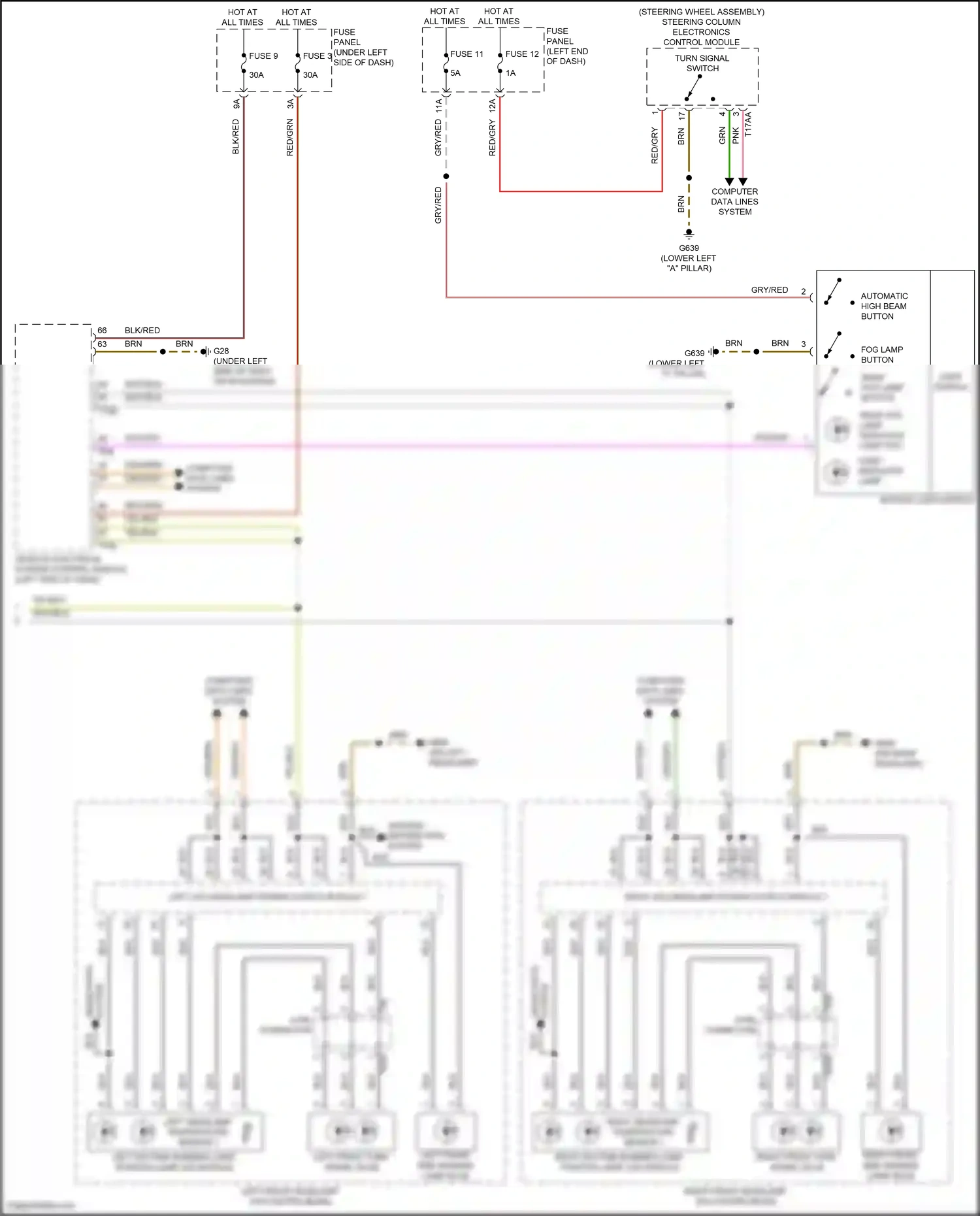 Wiring diagram automatic high beam button for Audi SQ8 I facelift (2023-2024) (1 of 4)
