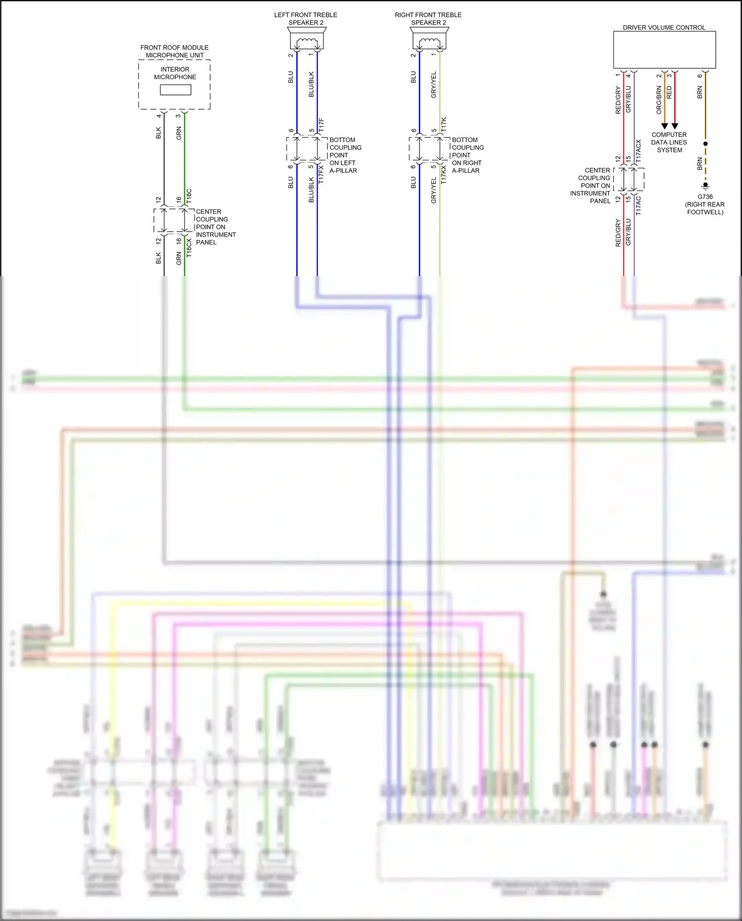 Wiring diagram bottom coupling point on left a-pillar for Audi SQ8 I facelift (2023-2024) (4 of 39)