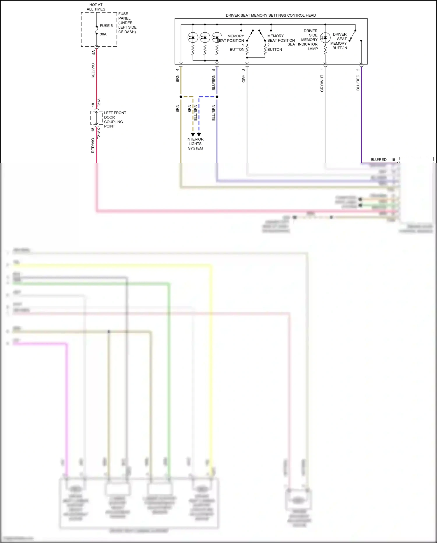 Wiring diagram driver seat memory button for Audi SQ8 I facelift (2023-2024) (1 of 5)