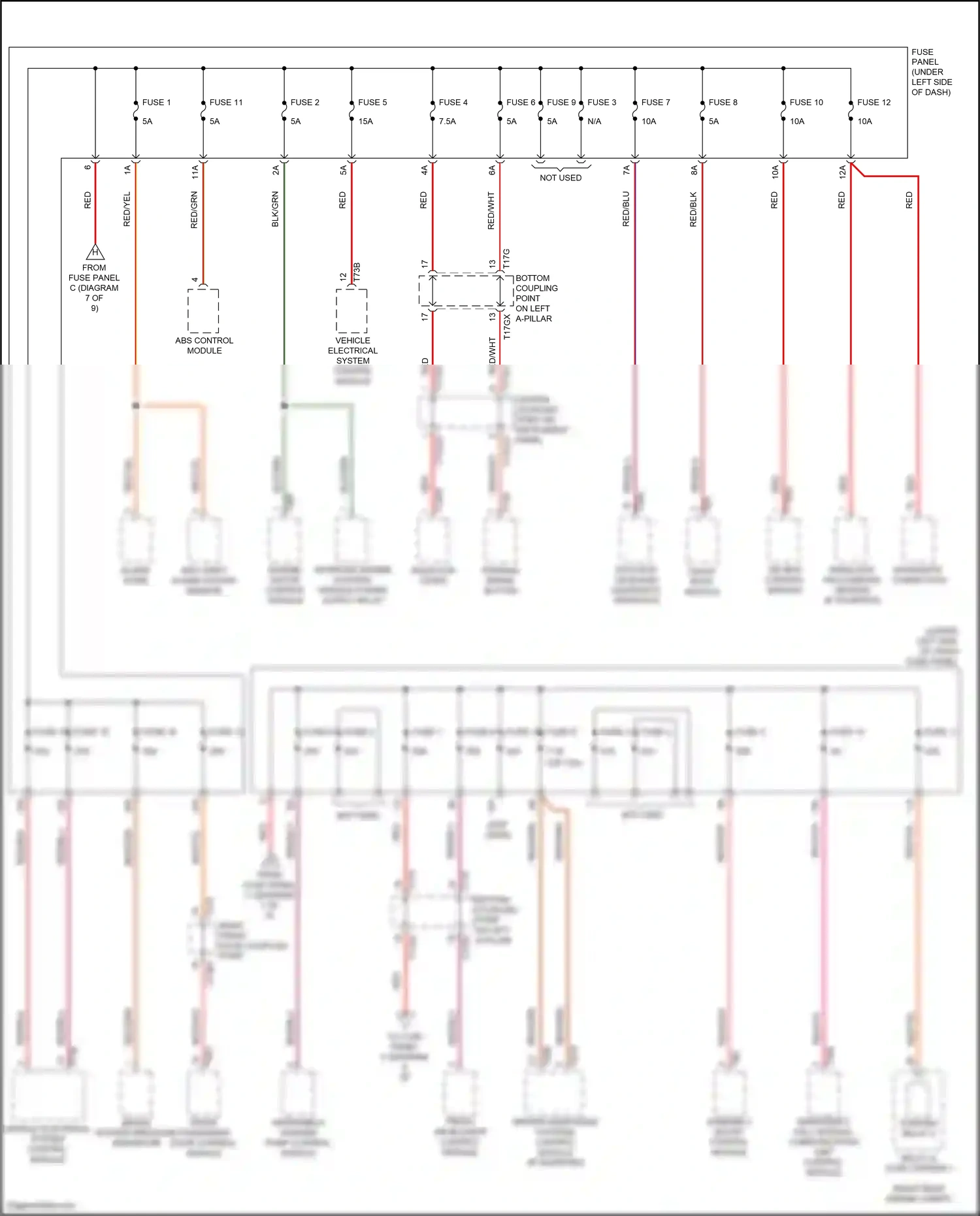 Wiring diagram emergency call module, communication unit control module for Audi SQ8 I facelift (2023-2024) (7 of 10)