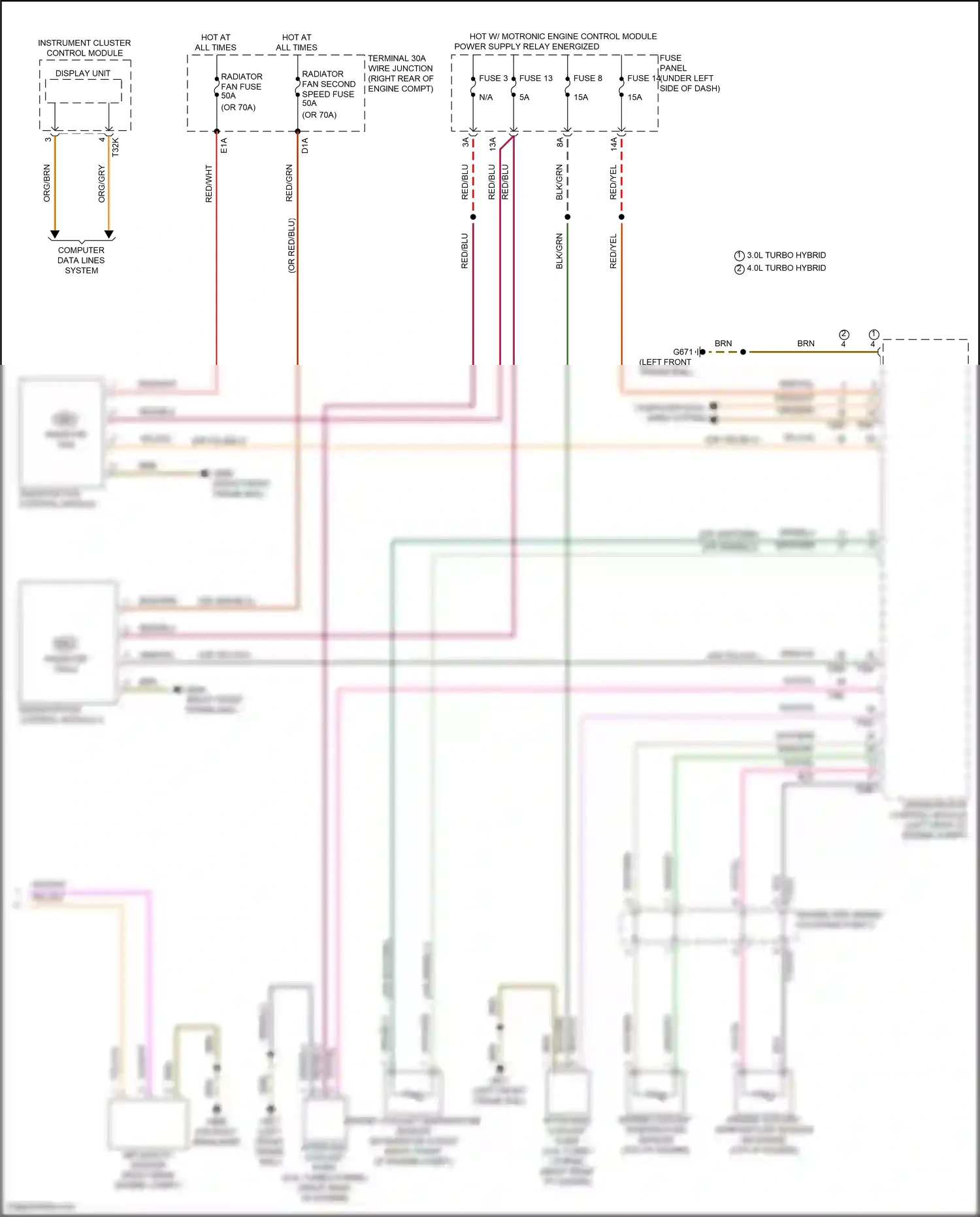 Wiring diagram engine coolant temperature sensor on engine for Audi SQ8 I facelift (2023-2024) (1 of 6)