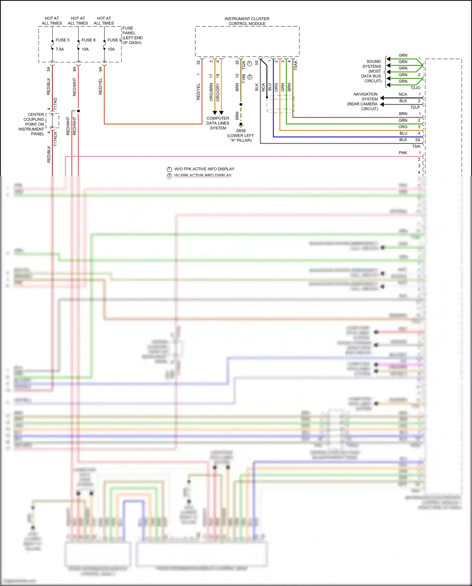 Wiring diagram front information display control head 2 for Audi SQ8 I facelift (2023-2024) (4 of 9)