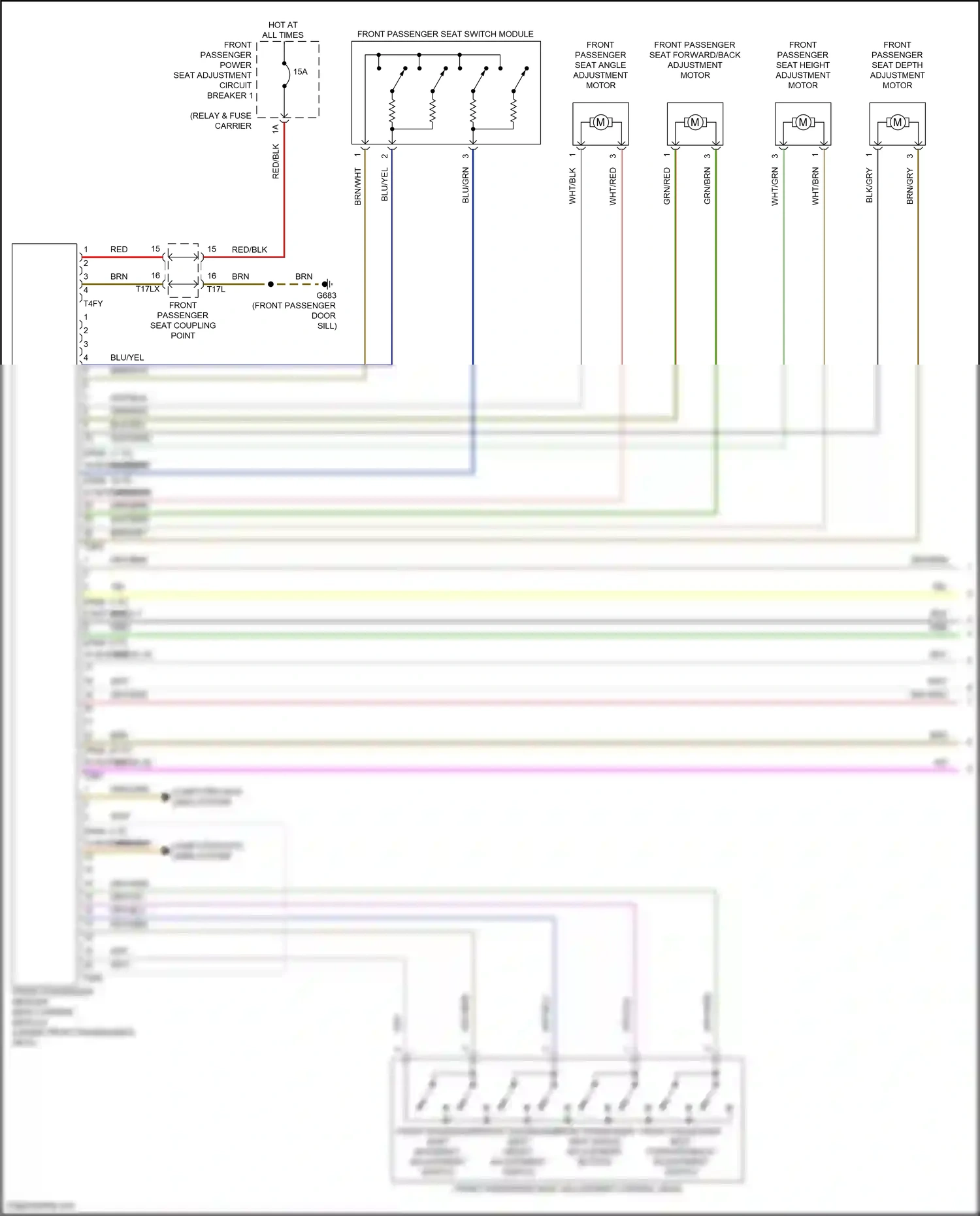 Wiring diagram front passenger seat switch module for Audi SQ8 I facelift (2023-2024) (2 of 2)