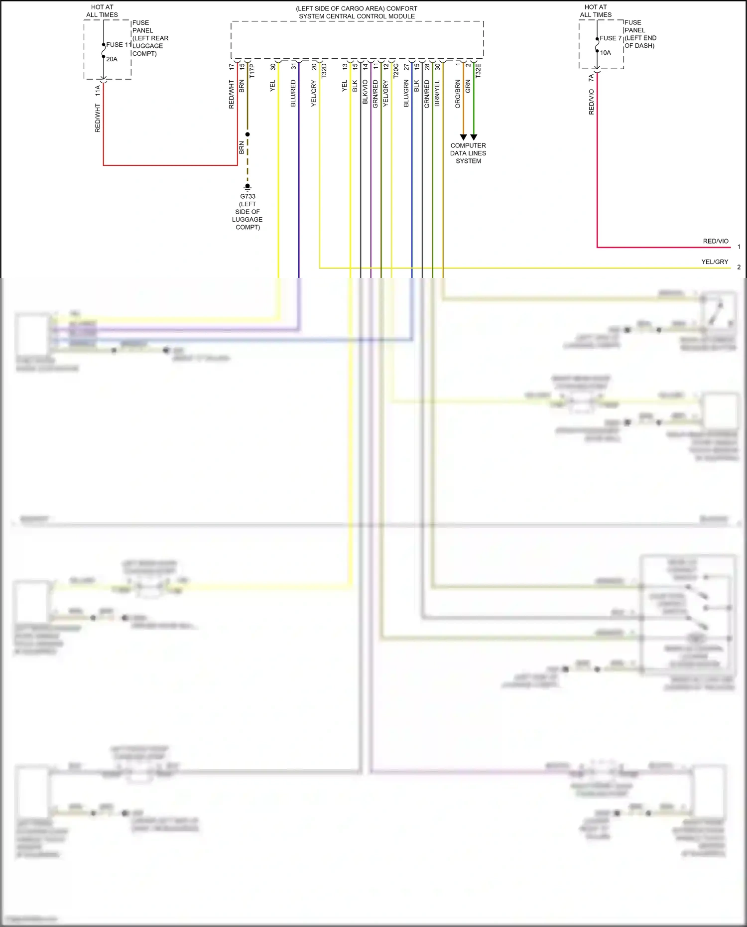 Wiring diagram fuse panel g for Audi SQ8 I facelift (2023-2024) (4 of 19)