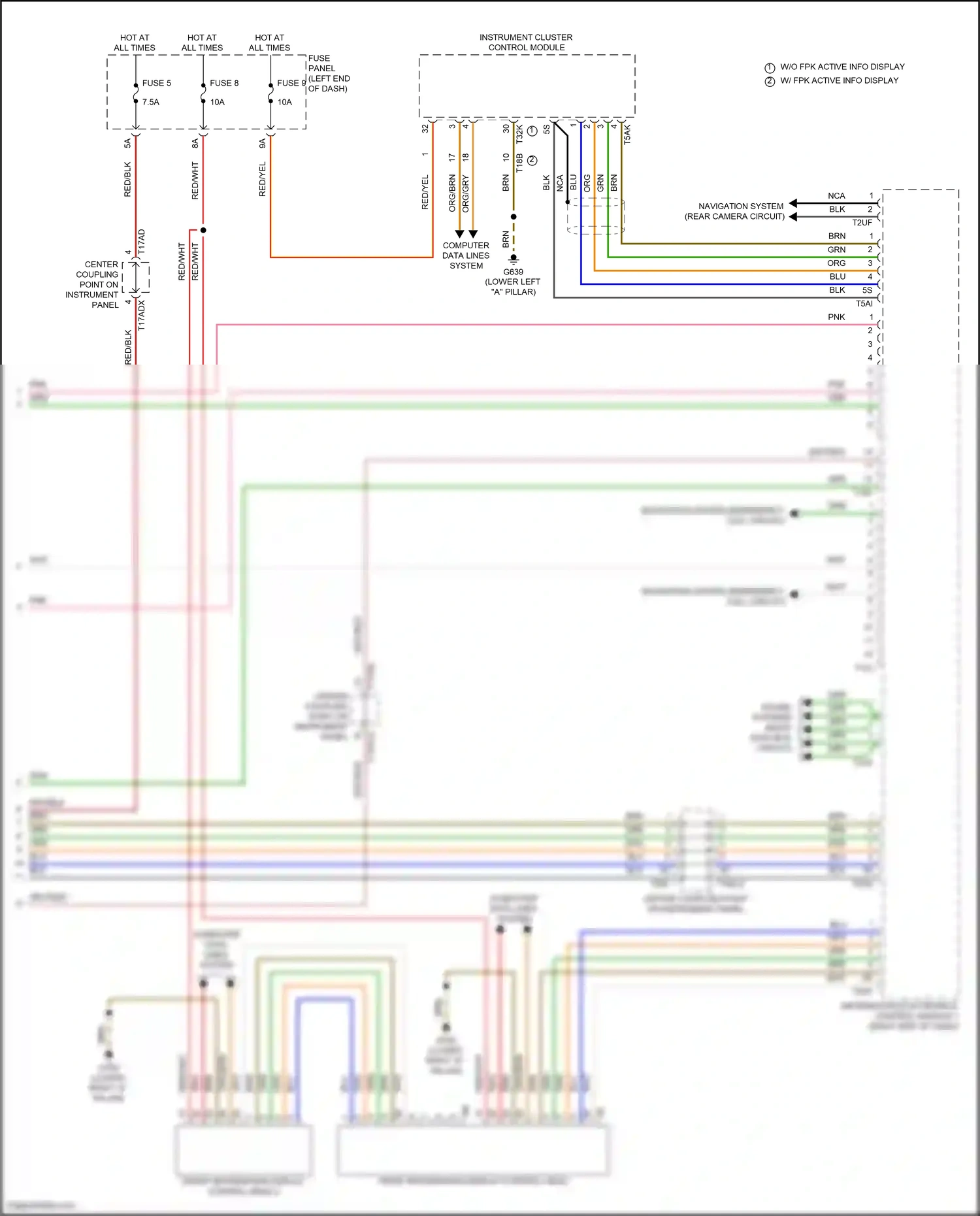 Wiring diagram instrument cluster control module for Audi SQ8 I facelift (2023-2024) (5 of 39)