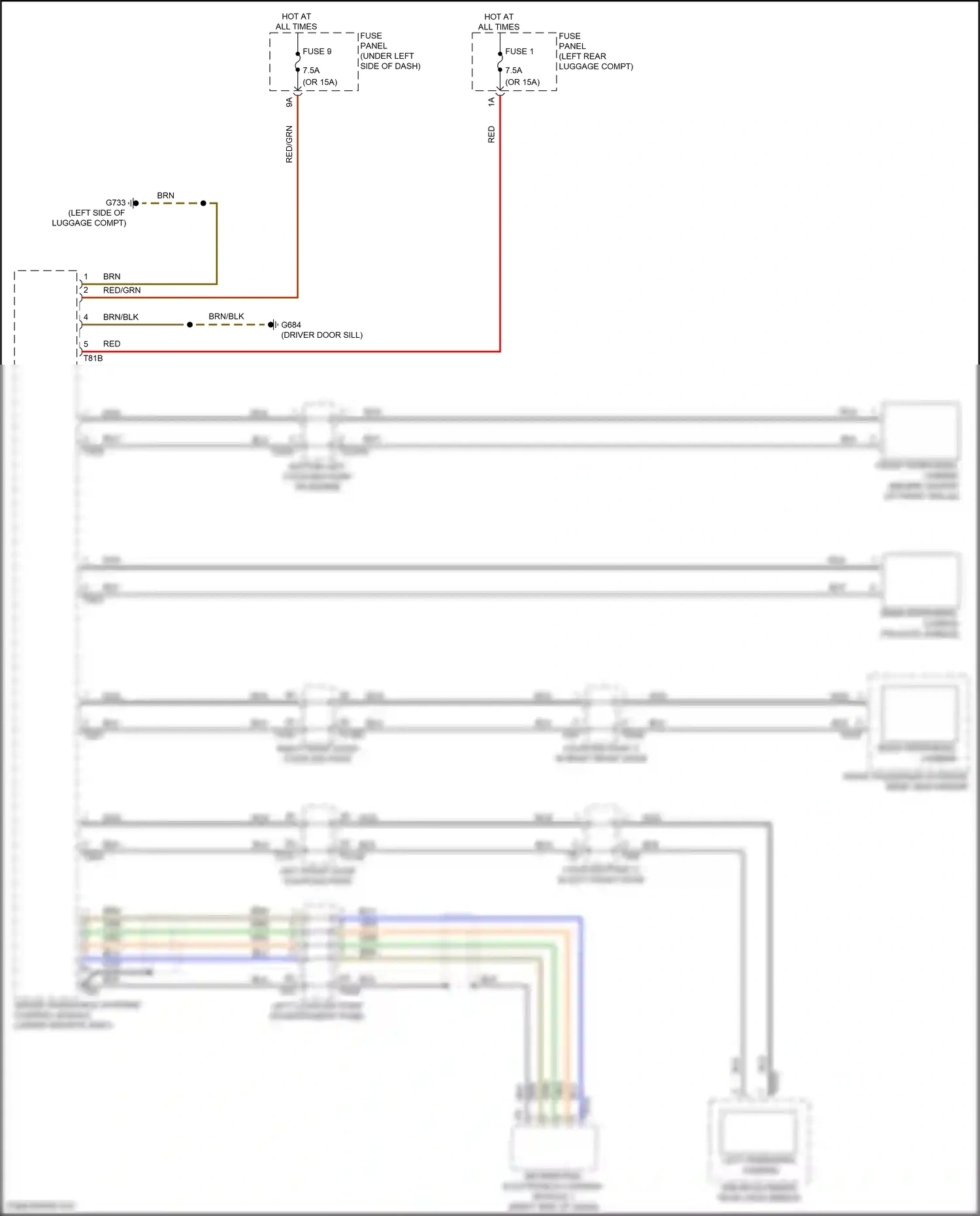 Wiring diagram left front door coupling point for Audi SQ8 I facelift (2023-2024) (18 of 33)