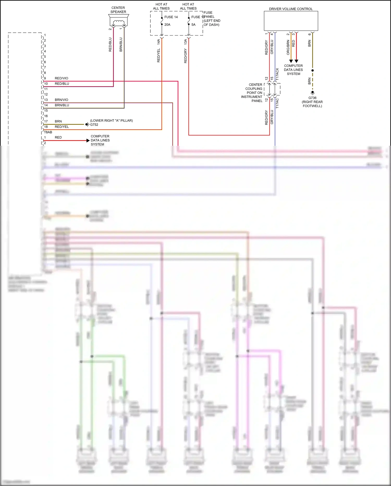 Wiring diagram left front door coupling point for Audi SQ8 I facelift (2023-2024) (17 of 33)