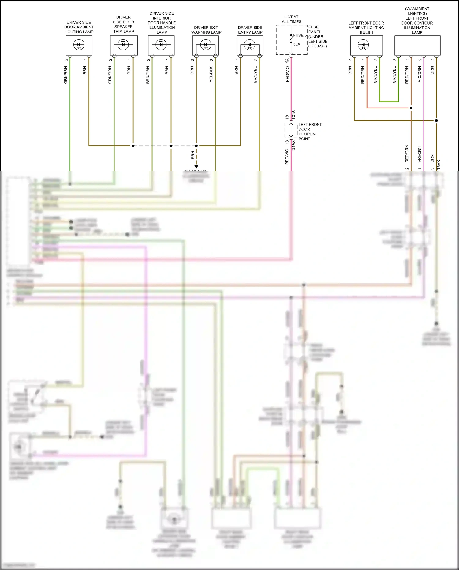 Wiring diagram left front door coupling point for Audi SQ8 I facelift (2023-2024) (11 of 33)