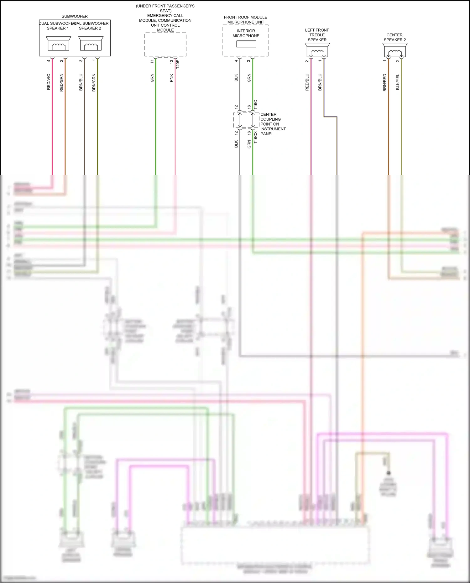 Wiring diagram left front treble speaker for Audi SQ8 I facelift (2023-2024) (2 of 6)