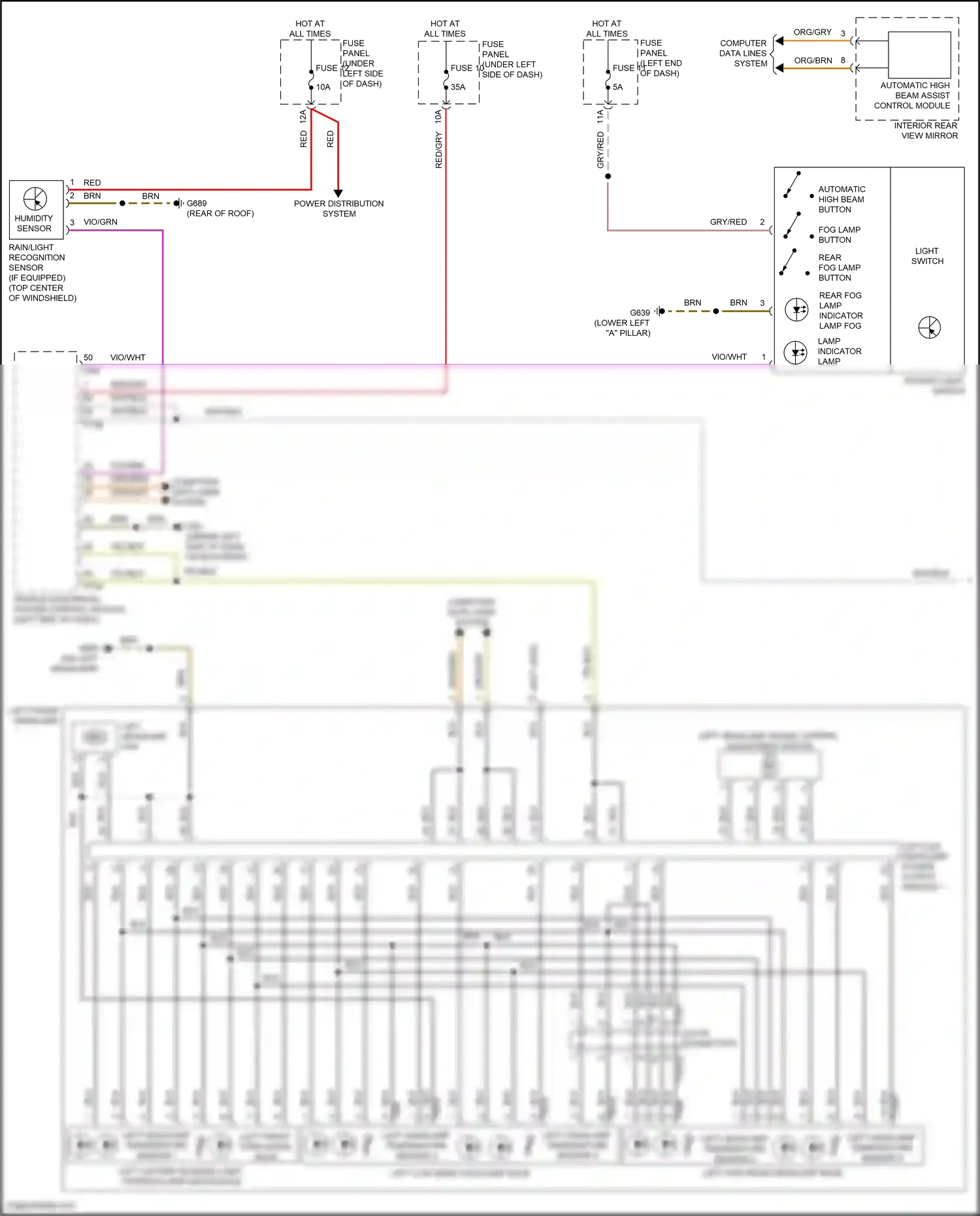 Wiring diagram left headlamp temperature sensor 2 for Audi SQ8 I facelift (2023-2024) (1 of 2)