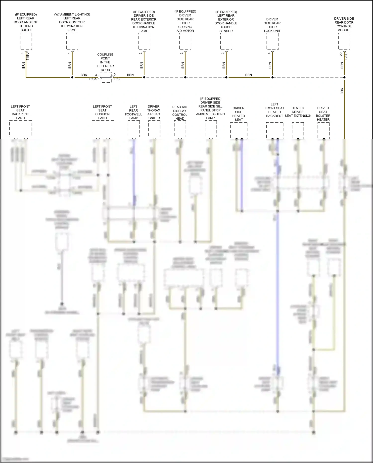 Wiring diagram memory seat/ steering column adjustment control module for Audi SQ8 I facelift (2023-2024) (5 of 6)