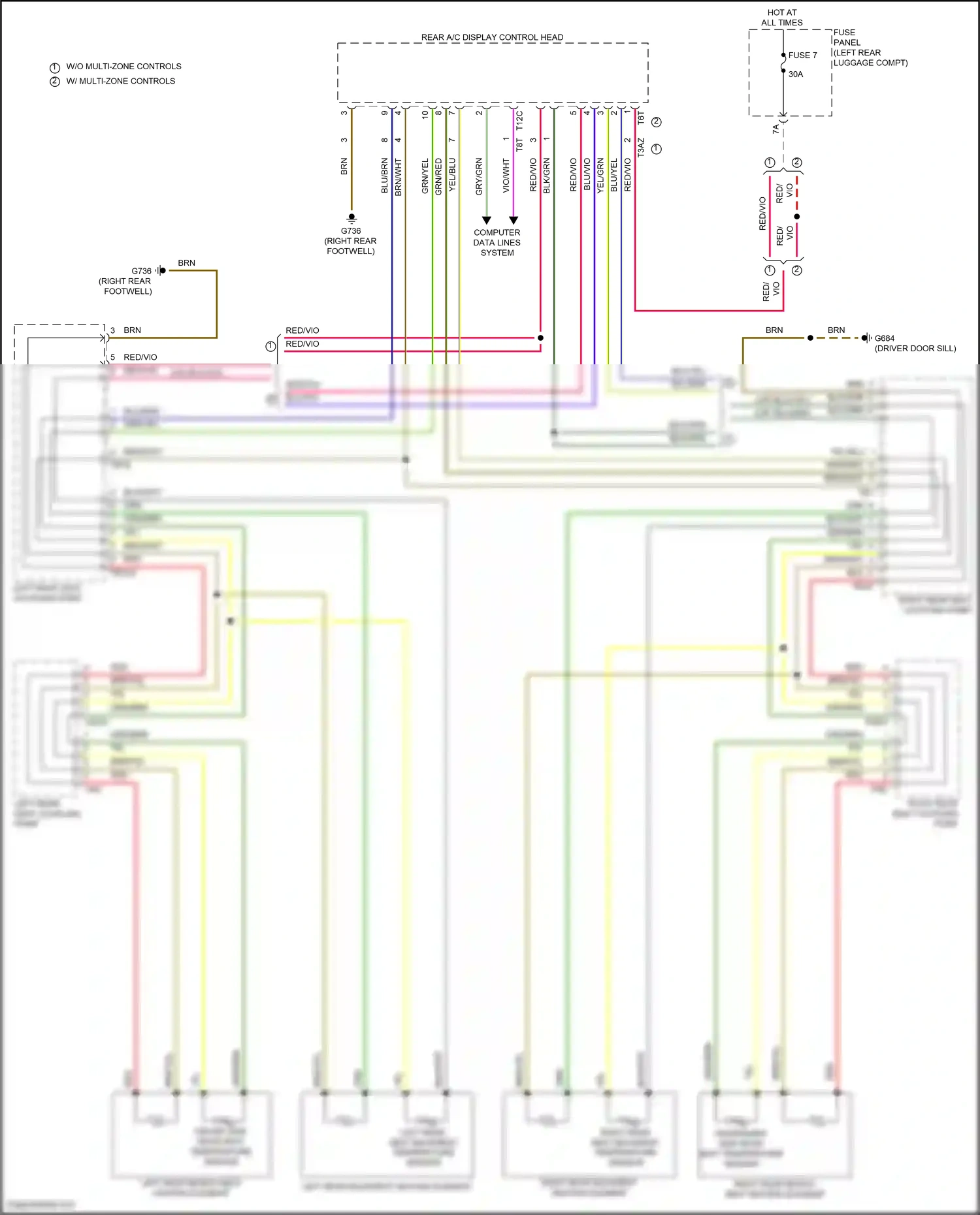 Wiring diagram right rear backrest heating element for Audi SQ8 I facelift (2023-2024) (2 of 2)