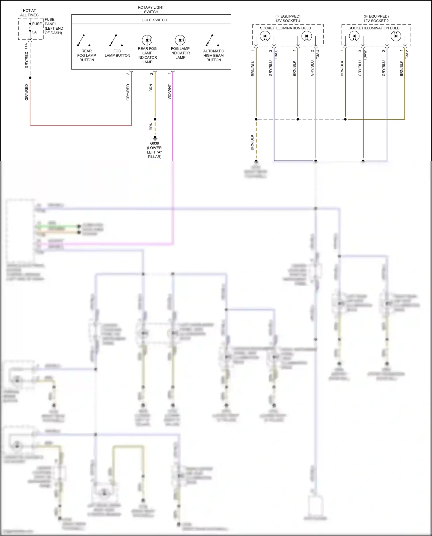 Wiring diagram rotary light switch for Audi SQ8 I facelift (2023-2024) (6 of 7)