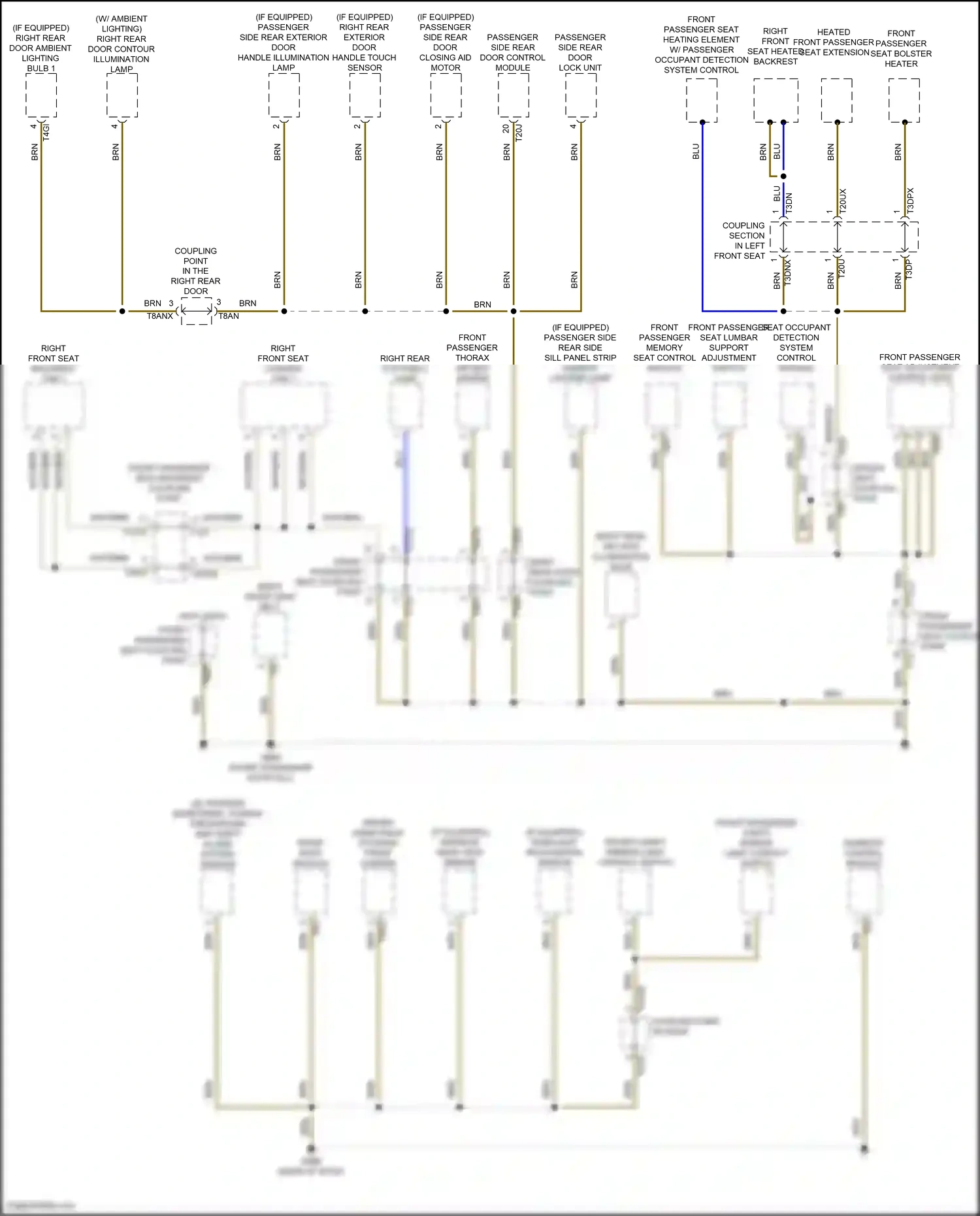 Wiring diagram seat occupant detection system control module for Audi SQ8 I facelift (2023-2024) (1 of 2)