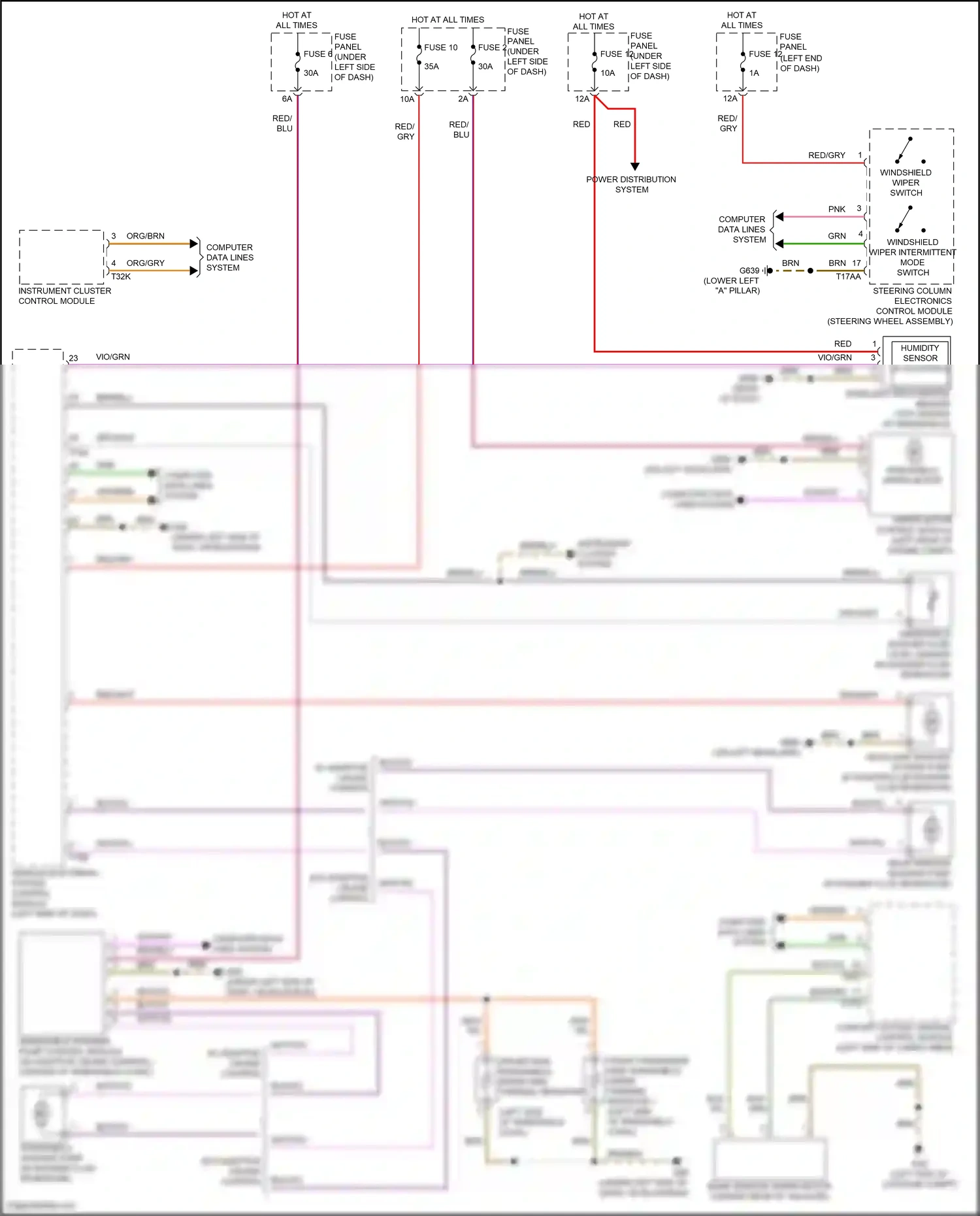 Wiring diagram windshield wiper intermittent mode switch for Audi SQ8 I facelift (2023-2024) (2 of 2)