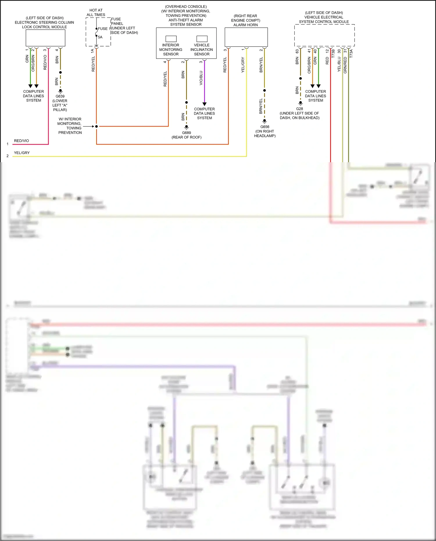 Wiring diagram w/o access/ start authorization system for Audi SQ8 I facelift (2023-2024) (1 of 2)
