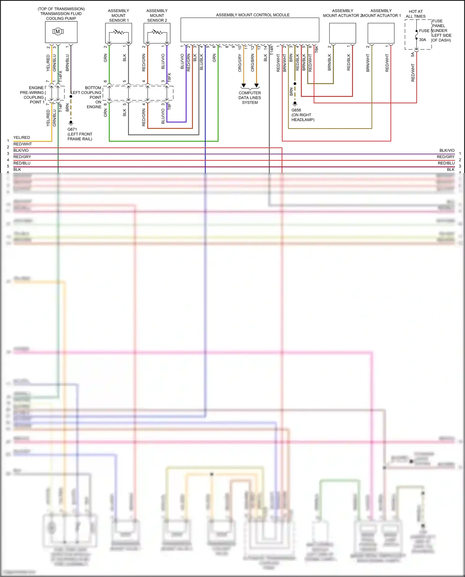 Wiring diagram assembly mount sensor 1 for Audi SQ8 I (2019-2023) (1 of 1)