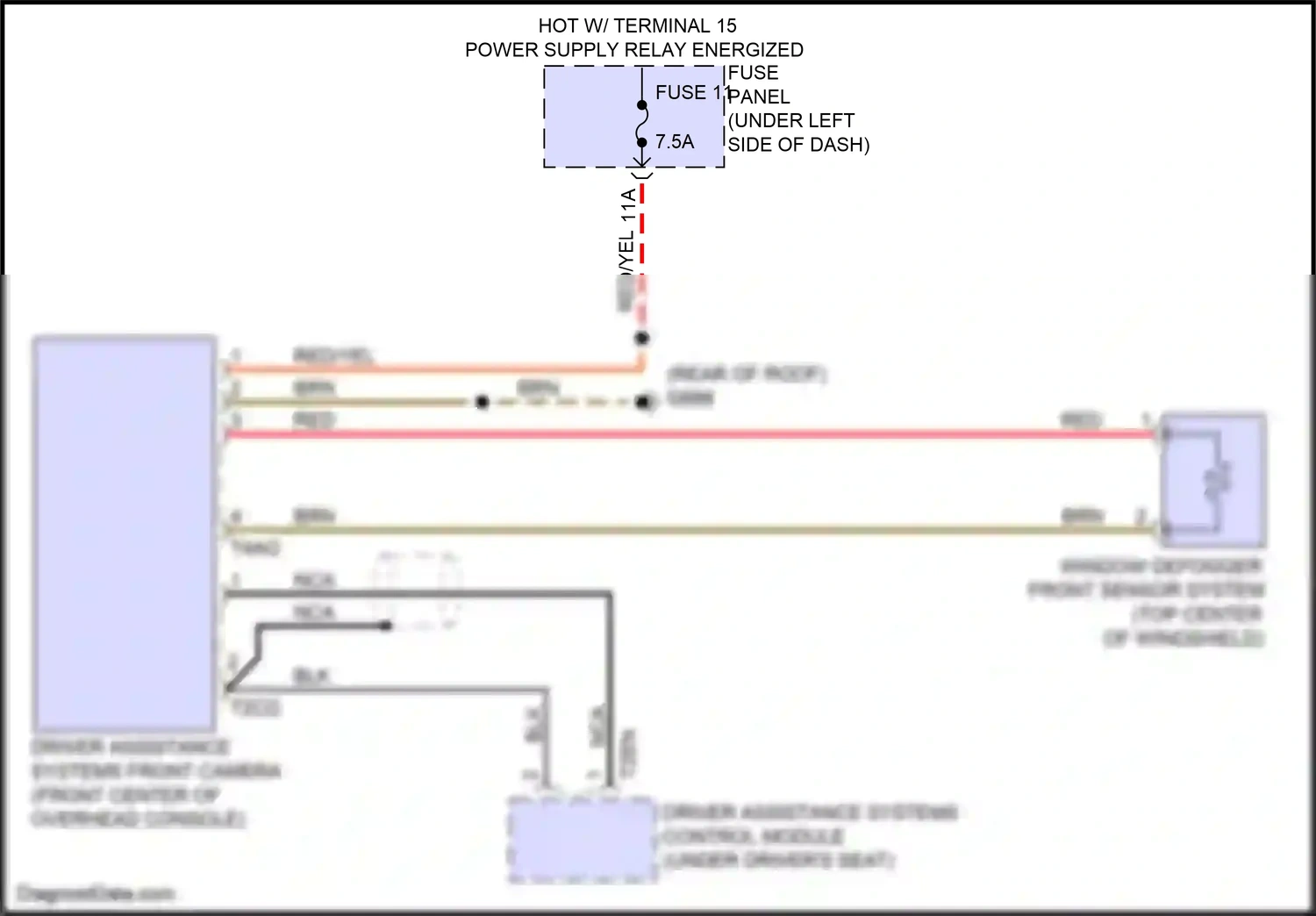 Wiring diagram driver assistance systems front camera for Audi SQ8 I (2019-2023) (1 of 2)