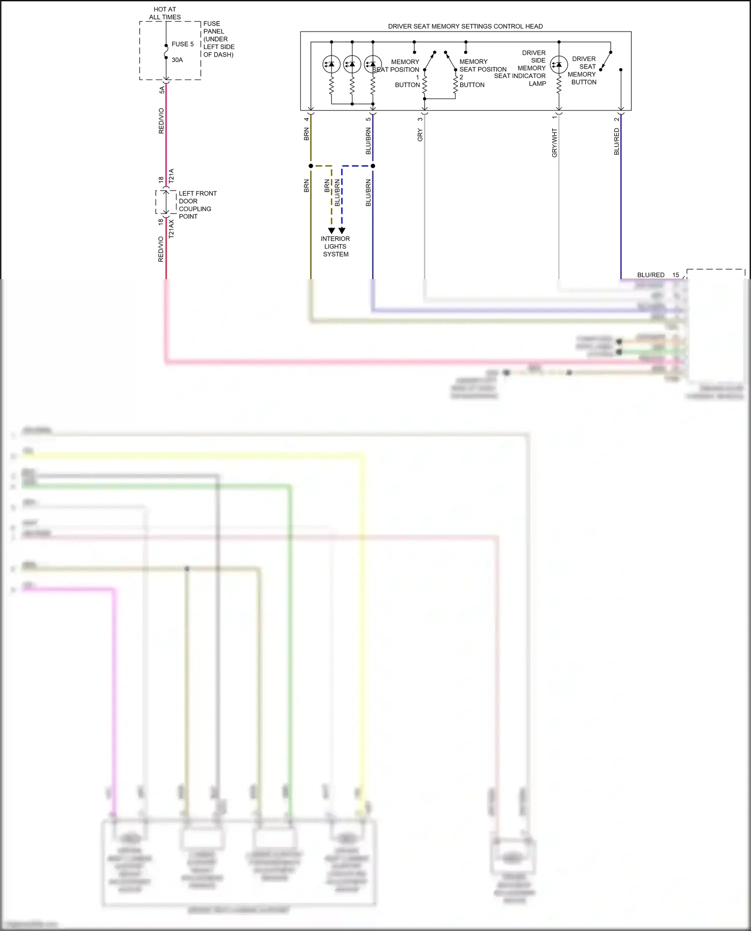 Wiring diagram driver door control module for Audi SQ8 I (2019-2023) (12 of 18)