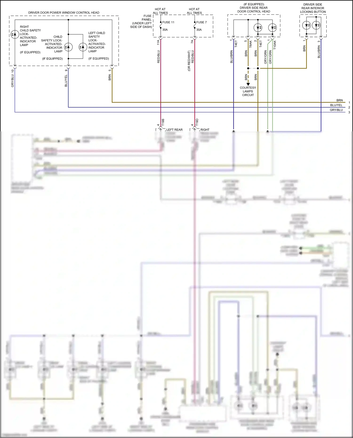 Wiring diagram driver side rear door control module for Audi SQ8 I (2019-2023) (5 of 8)