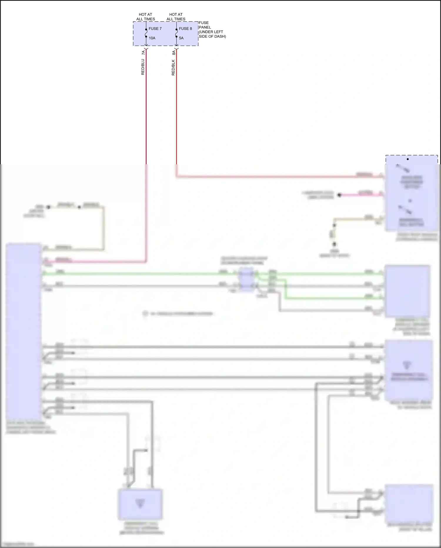 Wiring diagram emergency call module antenna 2 for Audi SQ8 I (2019-2023) (2 of 2)
