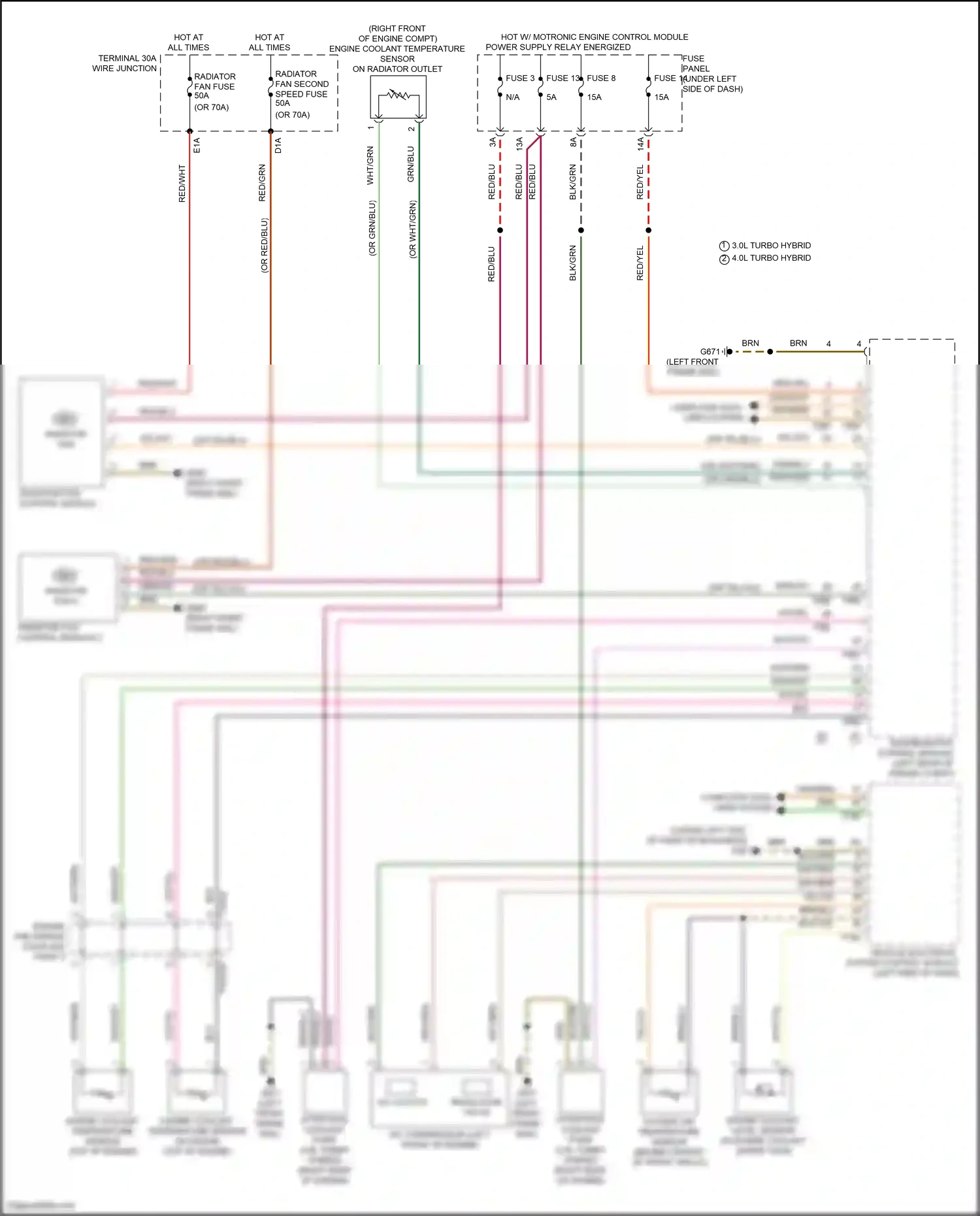 Wiring diagram engine coolant temperature sensor on engine for Audi SQ8 I (2019-2023) (6 of 6)
