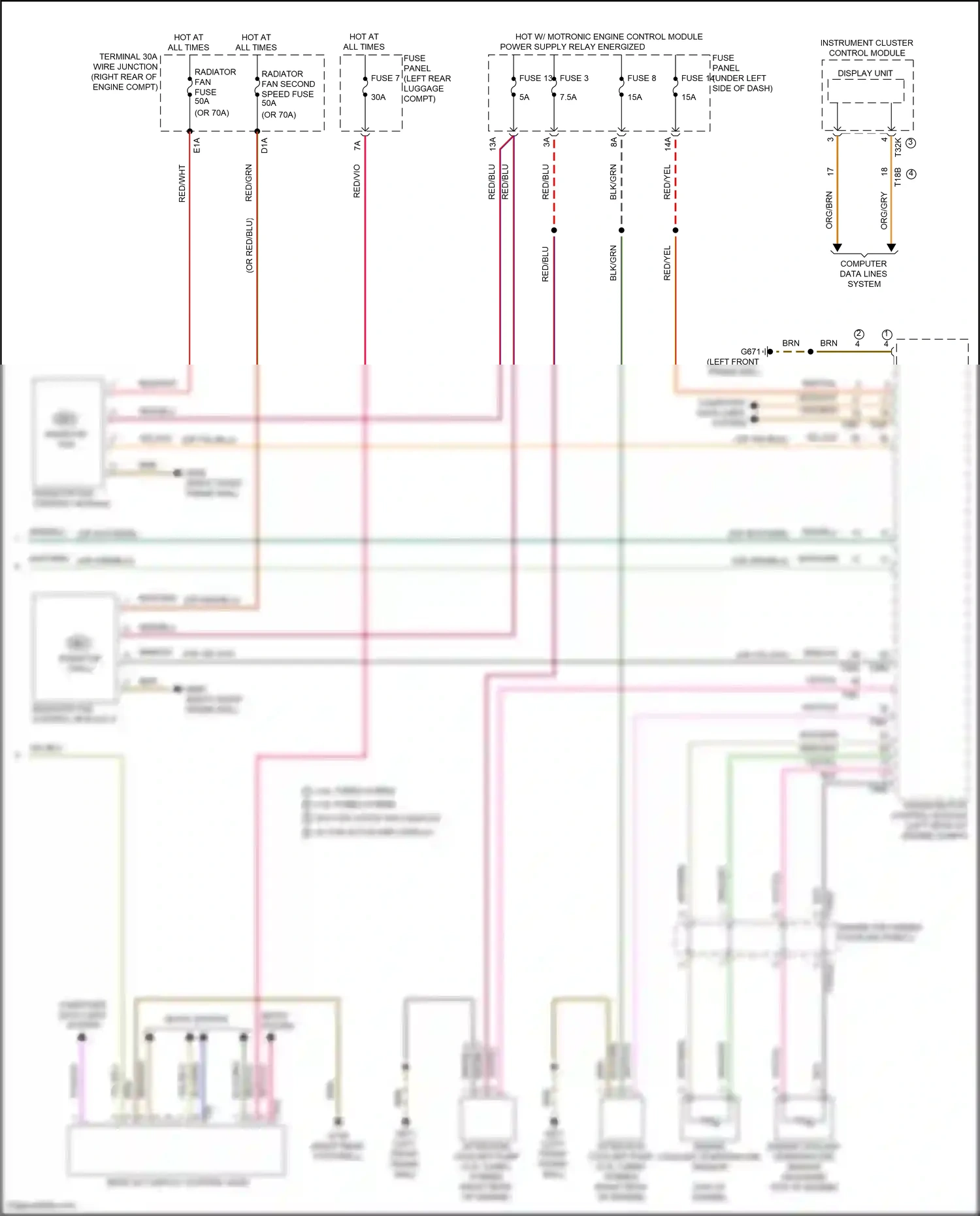 Wiring diagram engine coolant temperature sensor on engine for Audi SQ8 I (2019-2023) (2 of 6)
