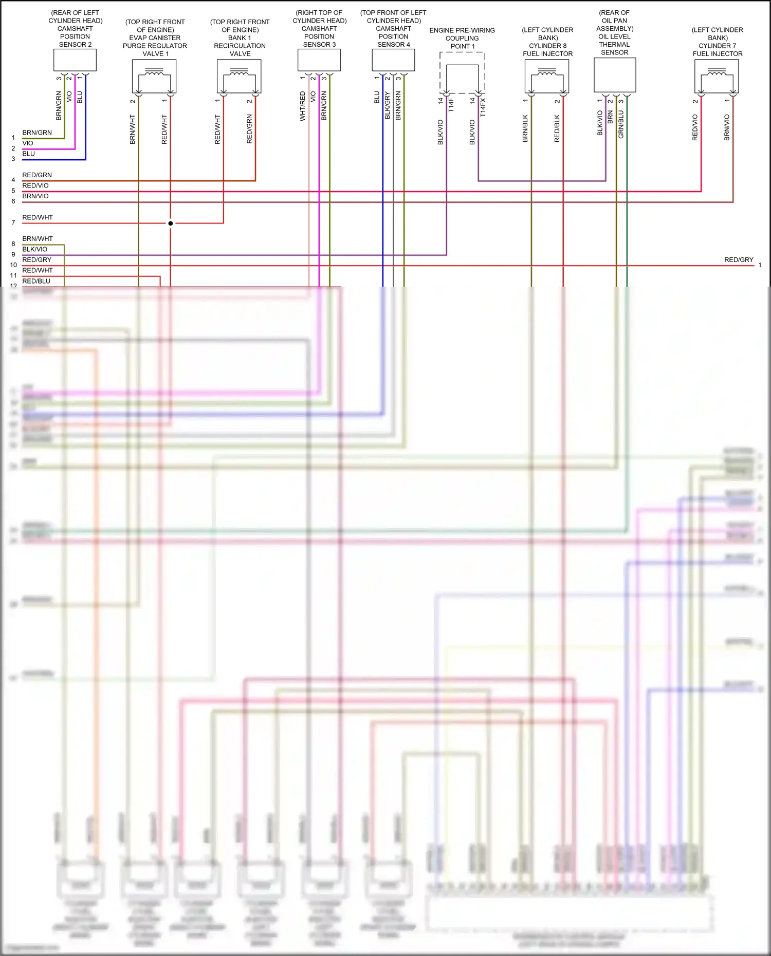 Wiring diagram engine pre-wiring coupling point 1 for Audi SQ8 I (2019-2023) (2 of 6)