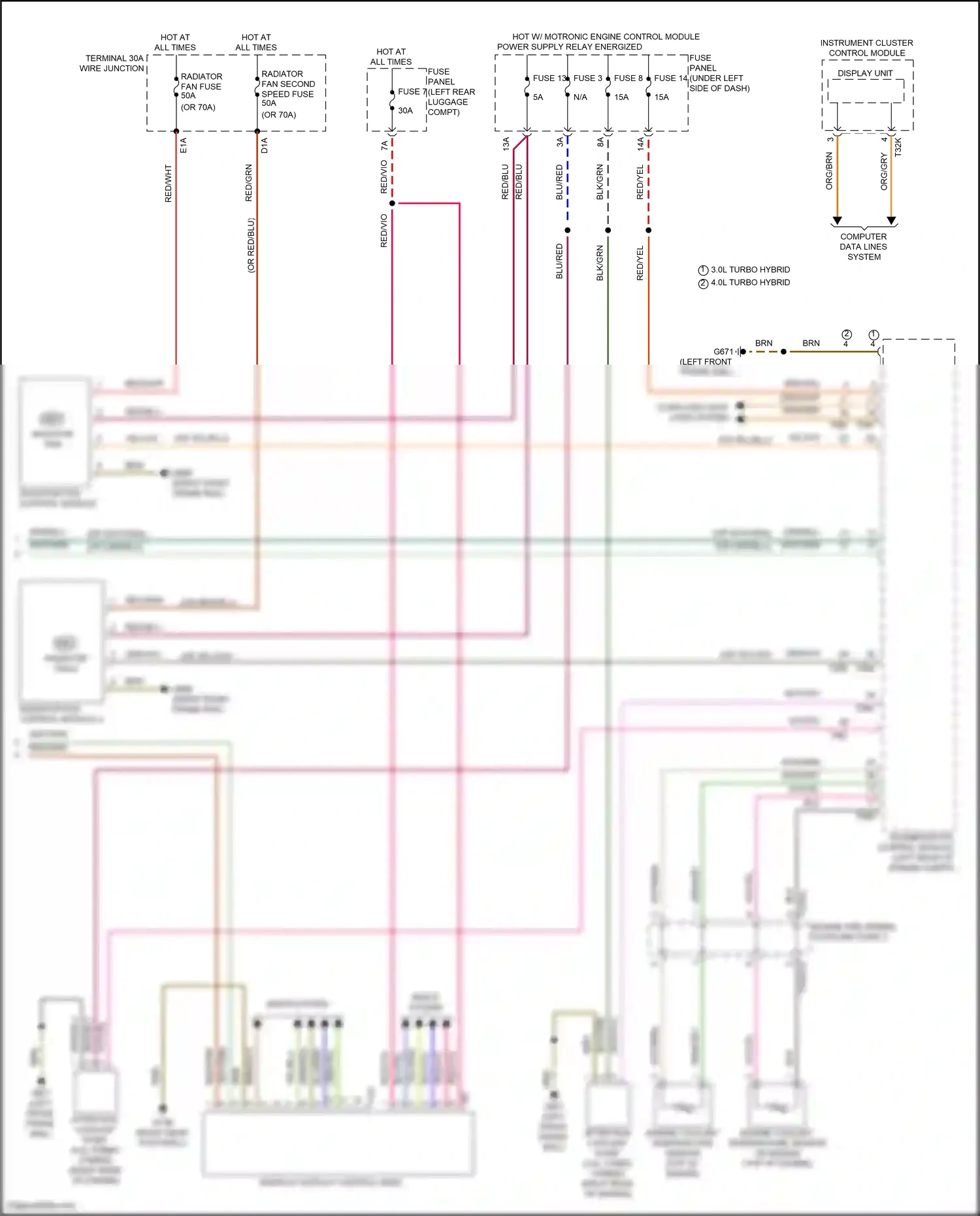 Wiring diagram engine pre-wiring coupling point 2 for Audi SQ8 I (2019-2023) (3 of 8)