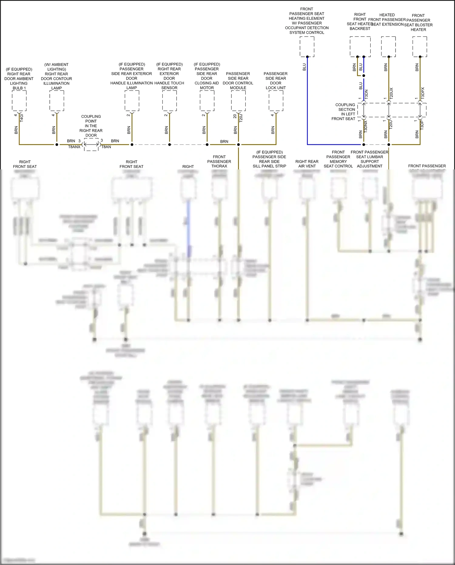 Wiring diagram front passenger memory seat control module for Audi SQ8 I (2019-2023) (2 of 6)