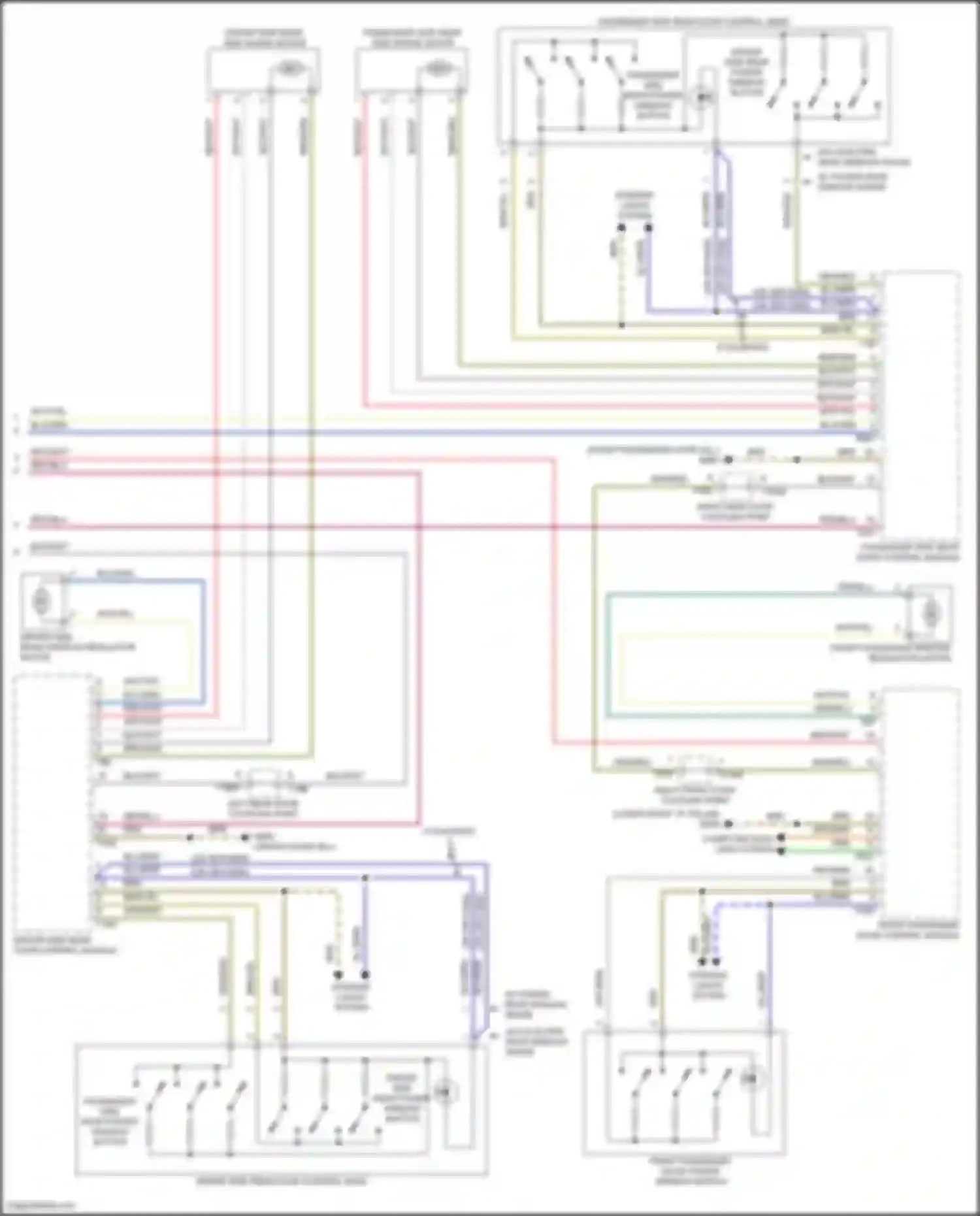 Wiring diagram driver side rear power window button for Audi SQ8 I (2019-2023)