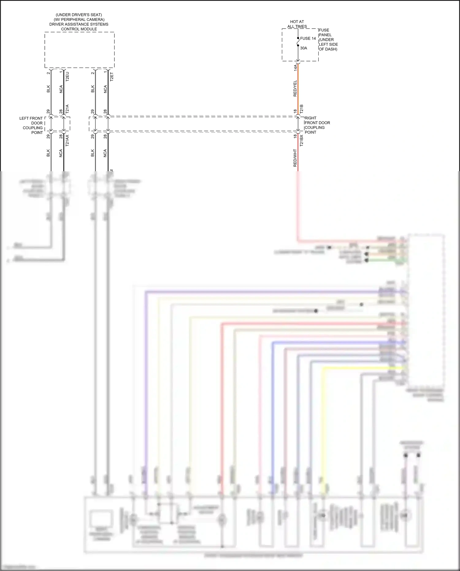 Wiring diagram horizontal position sensor for Audi SQ8 I (2019-2023) (2 of 2)