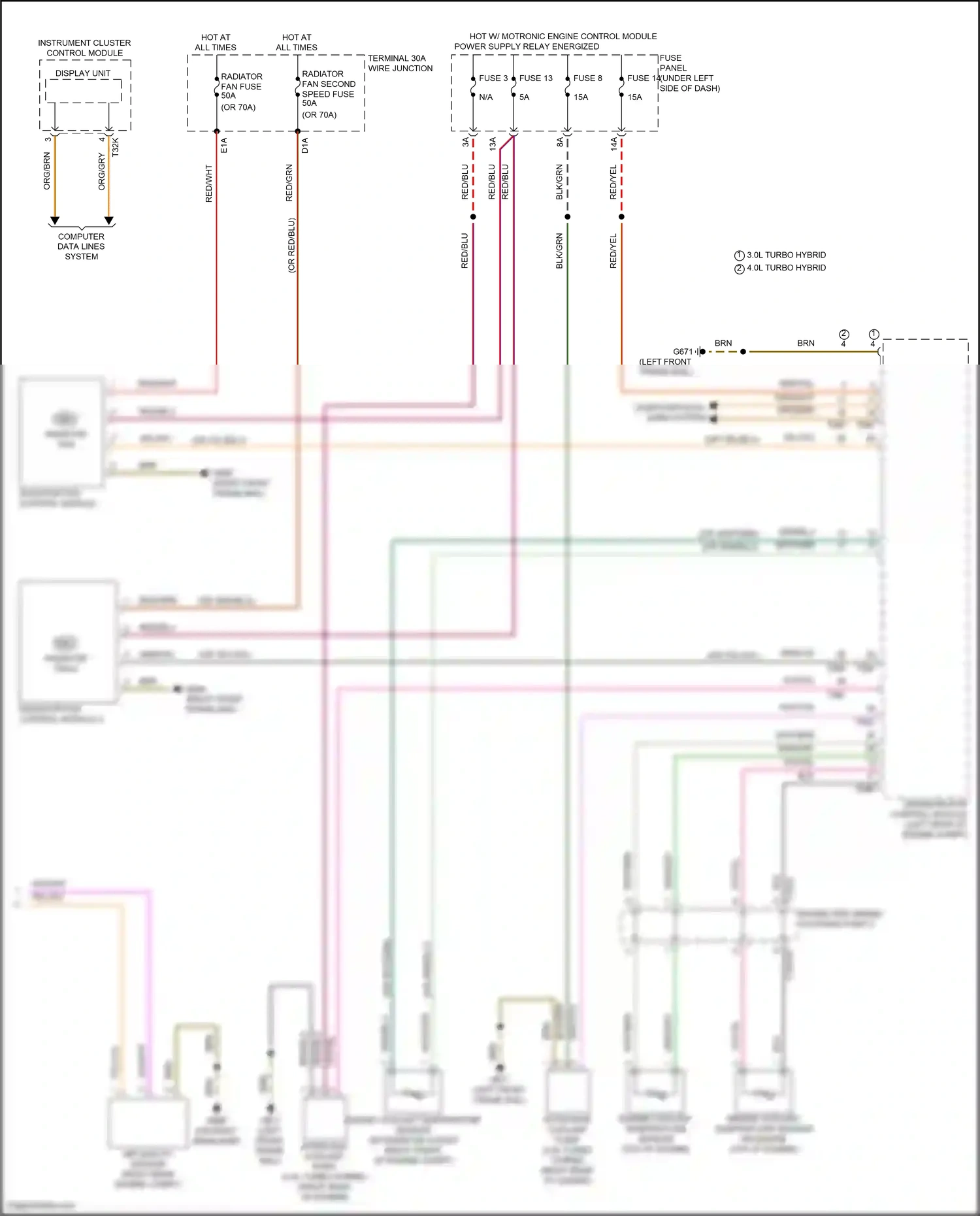 Wiring diagram instrument cluster control module for Audi SQ8 I (2019-2023) (12 of 38)
