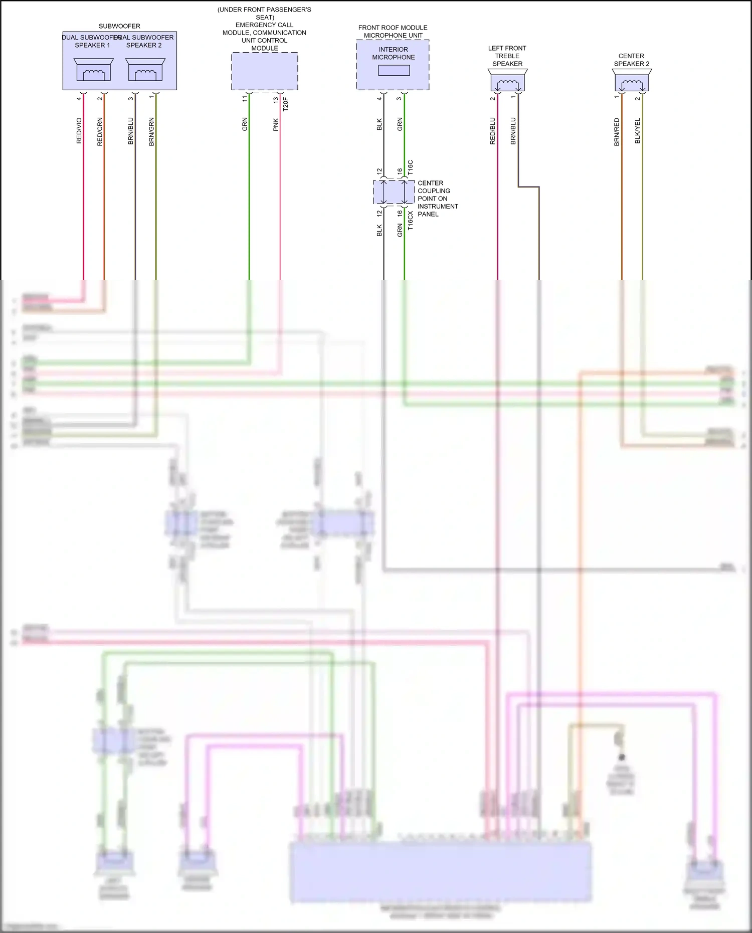 Wiring diagram interior microphone for Audi SQ8 I (2019-2023) (2 of 4)