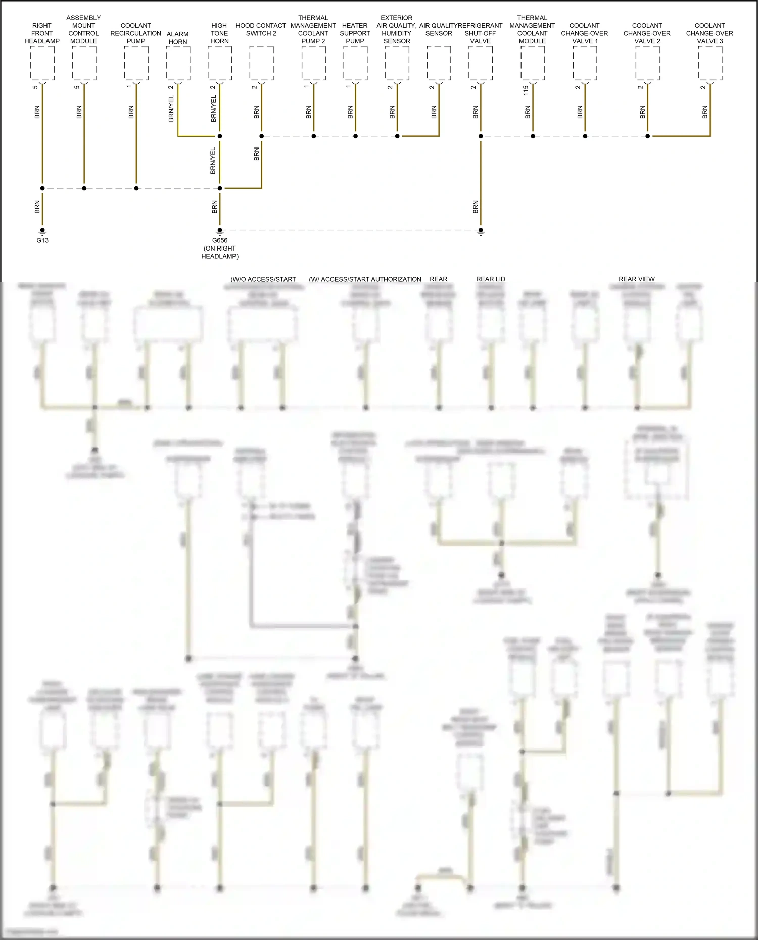 Wiring diagram lane change assistance control module 2 for Audi SQ8 I (2019-2023) (2 of 4)