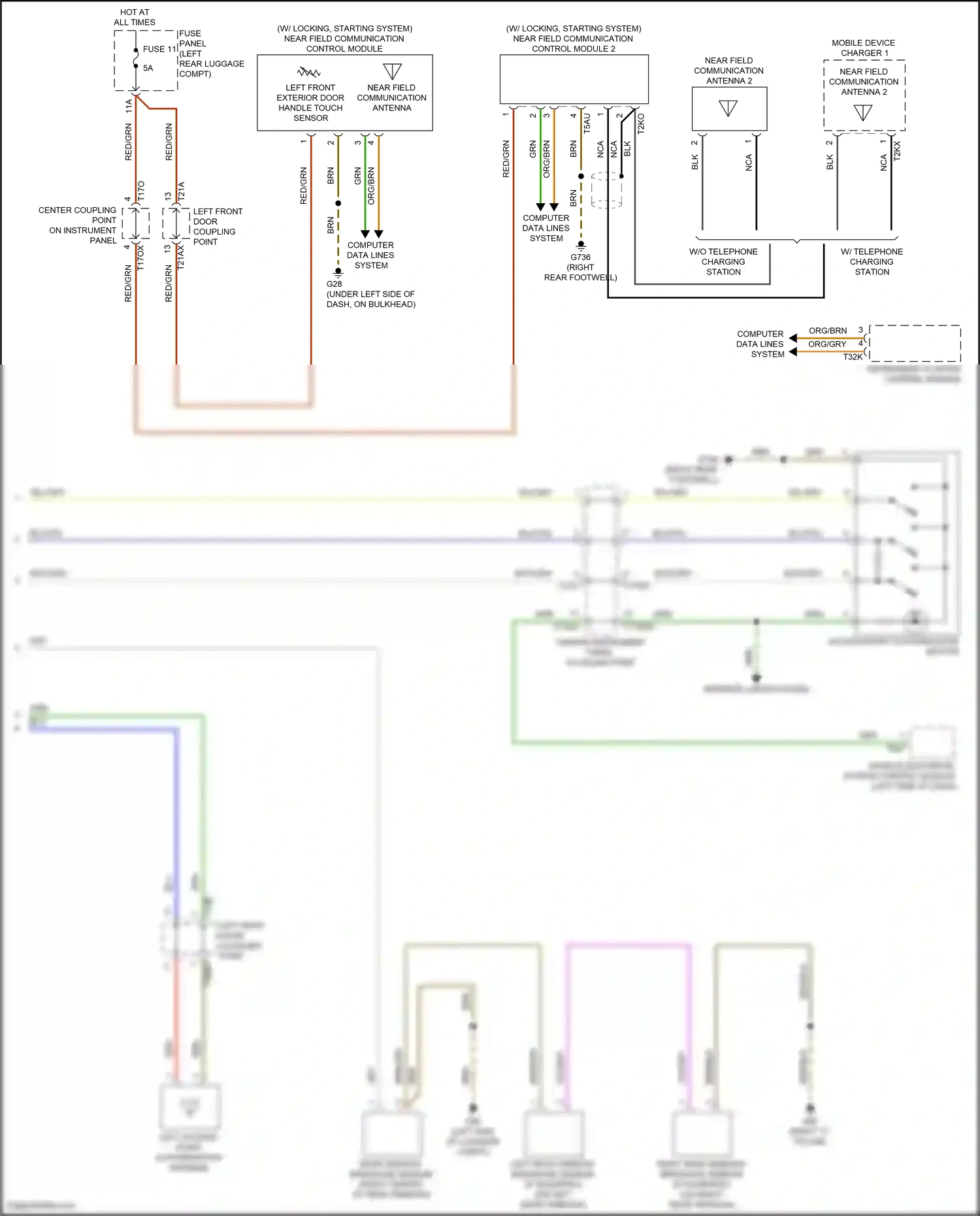 Wiring diagram left front door coupling point for Audi SQ8 I (2019-2023) (12 of 32)