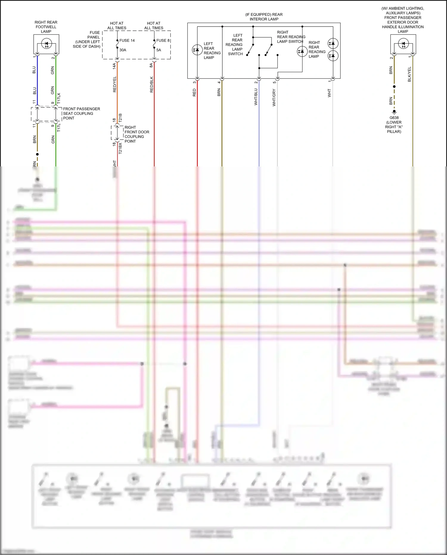 Wiring diagram left front reading lamp for Audi SQ8 I (2019-2023) (1 of 1)