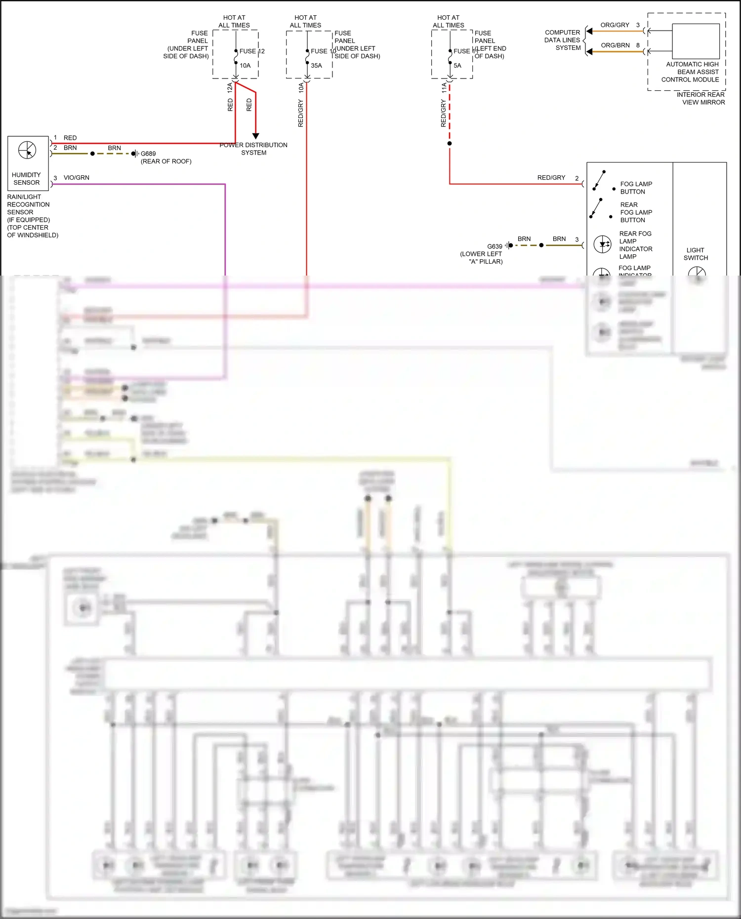 Wiring diagram left headlamp temperature sensor 3 for Audi SQ8 I (2019-2023) (2 of 2)